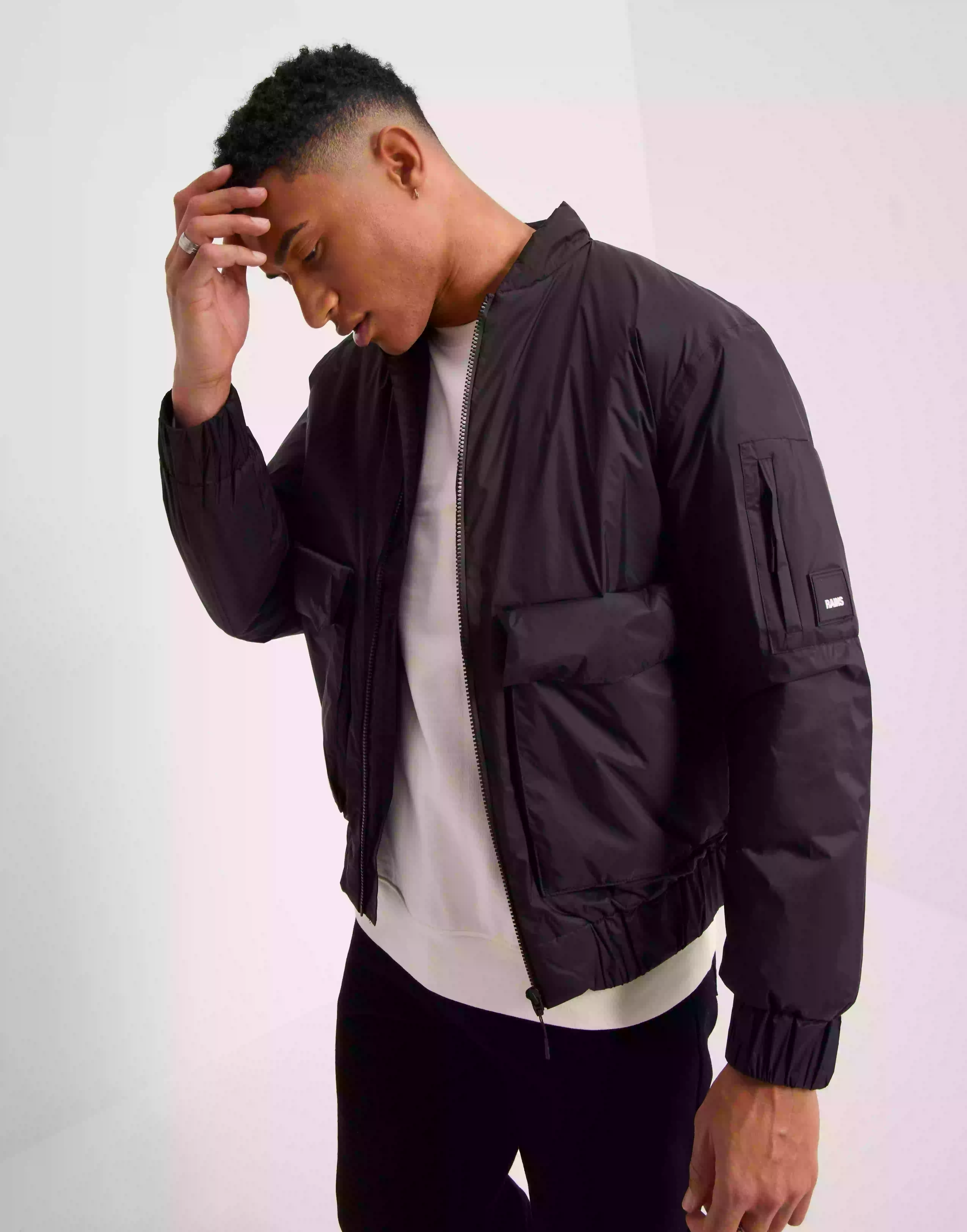 Rains Fuse Bomber Jacket Regnjackor Black