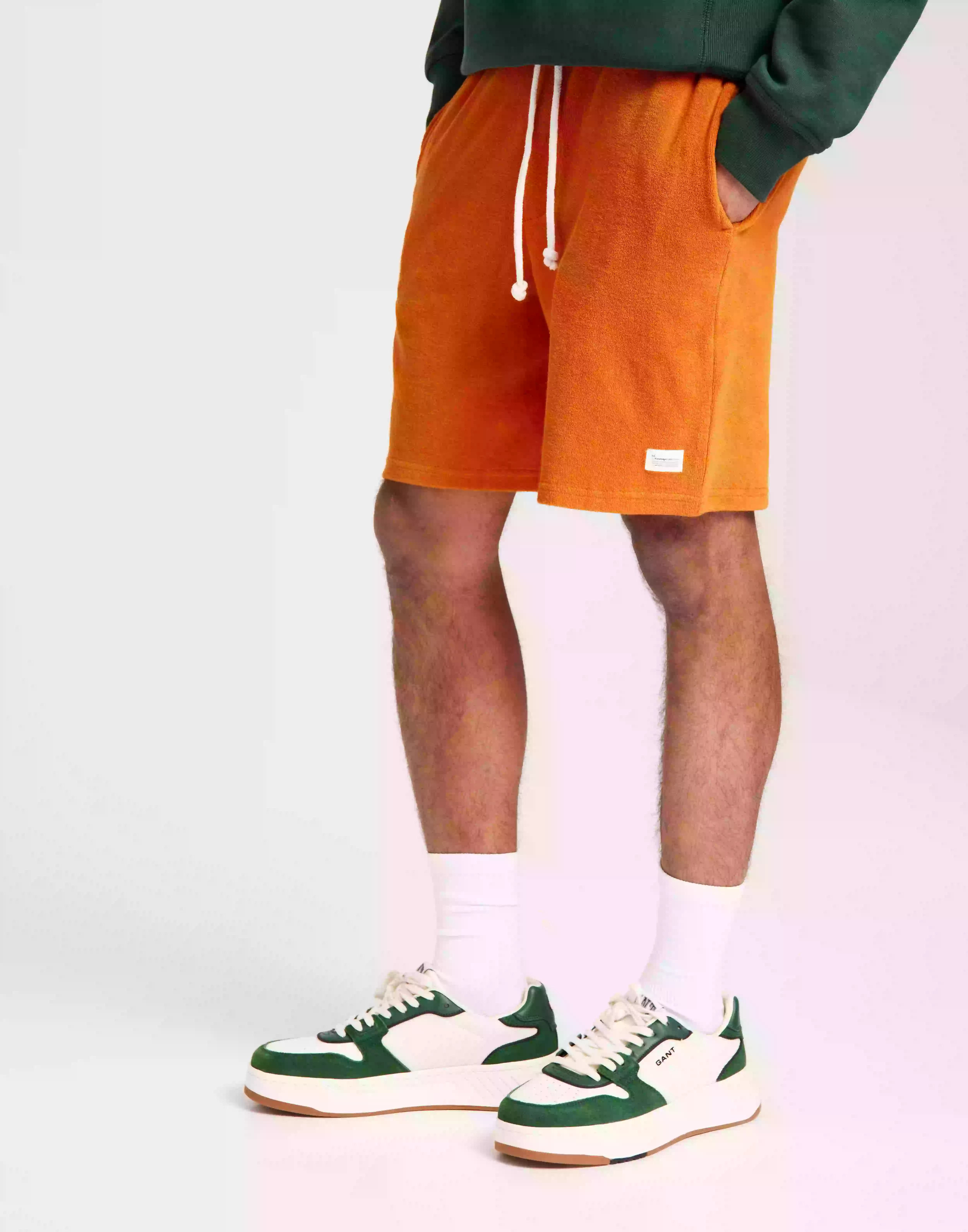 KnowledgeCotton Apparel Casual terry shorts - GOTS2/Vegan Mjukisshorts Orange