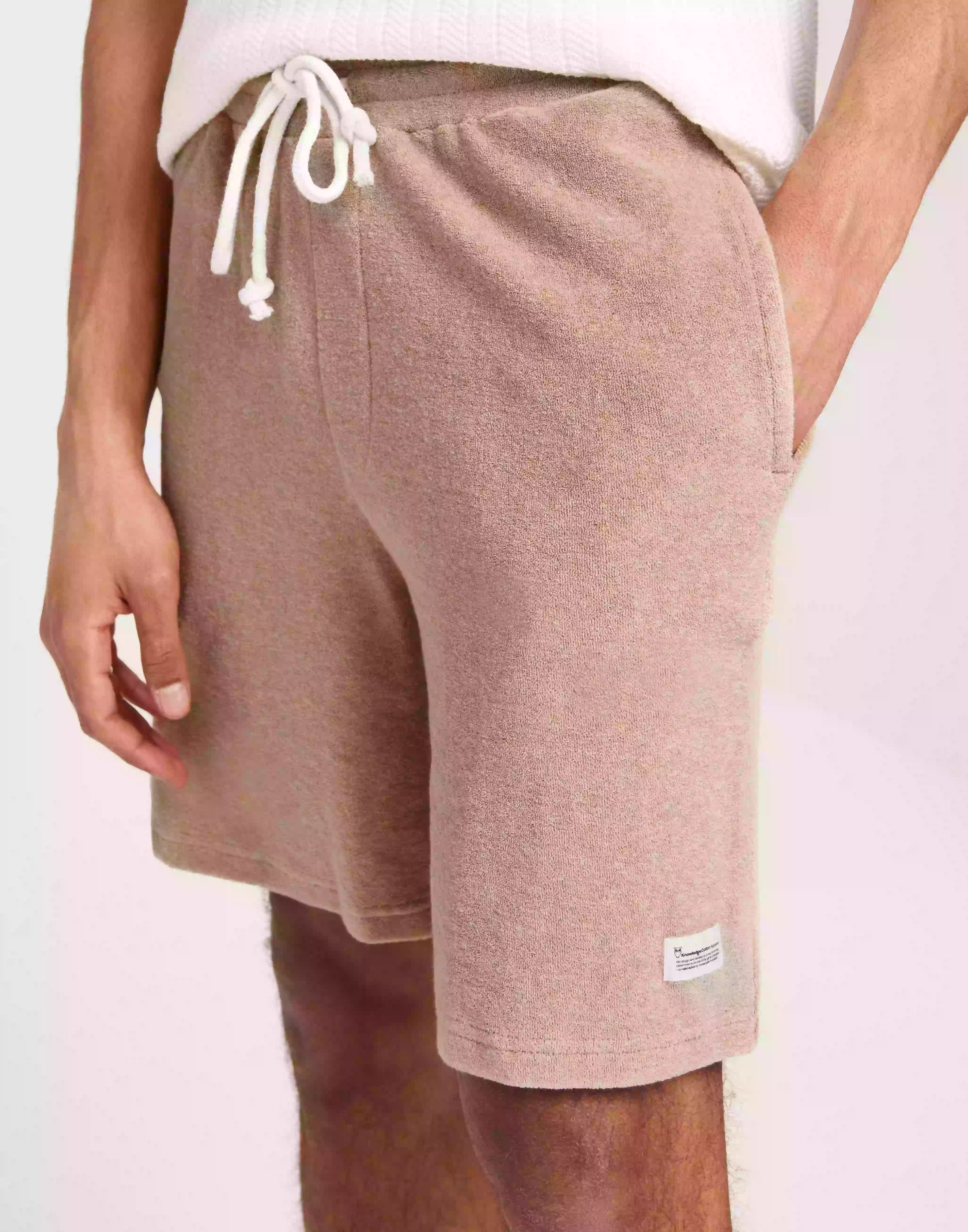 KnowledgeCotton Apparel Casual terry shorts - GOTS2/Vegan Mjukisshorts Safari