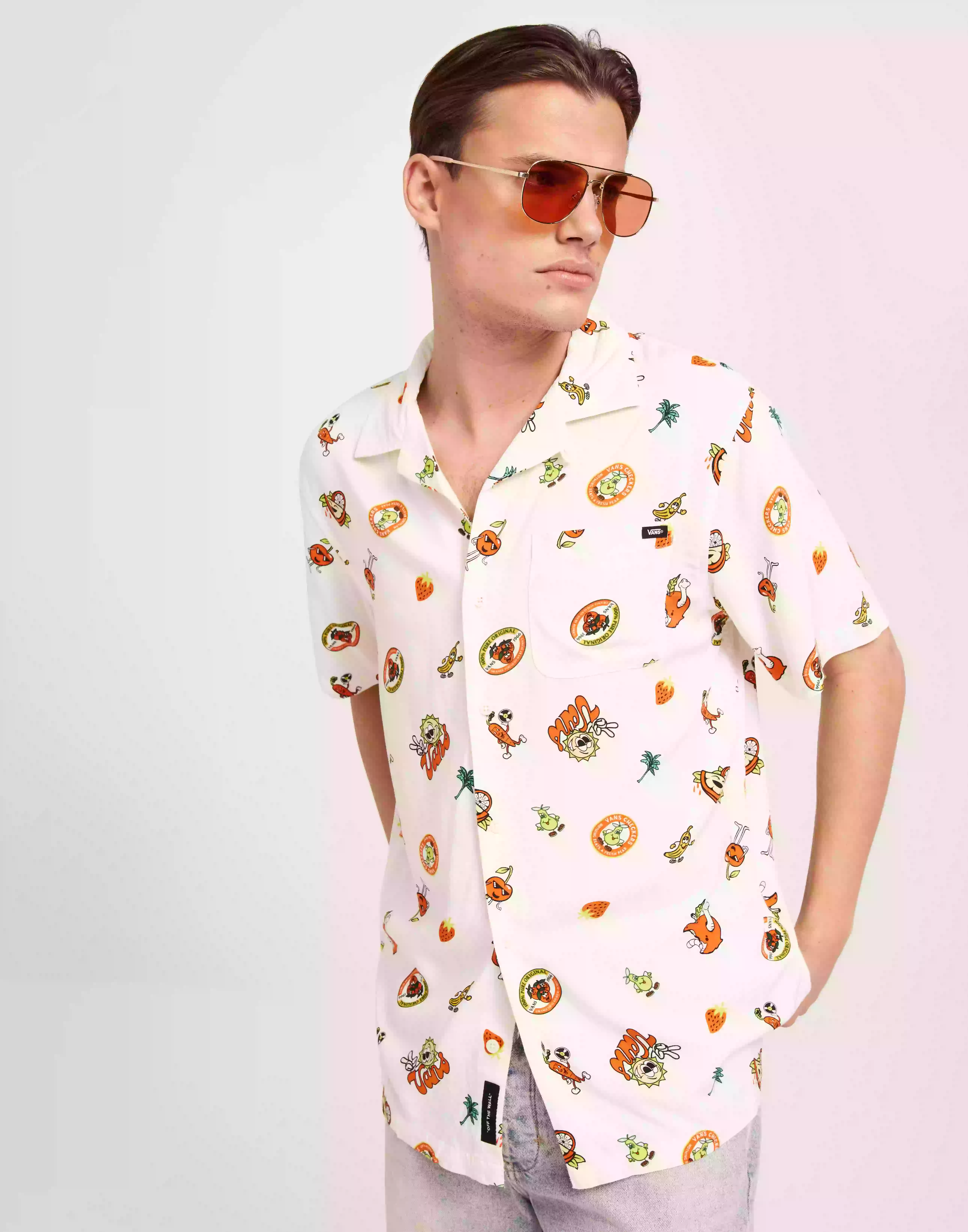 VANS Stickers Ss Shirt Kortärmade skjortor White