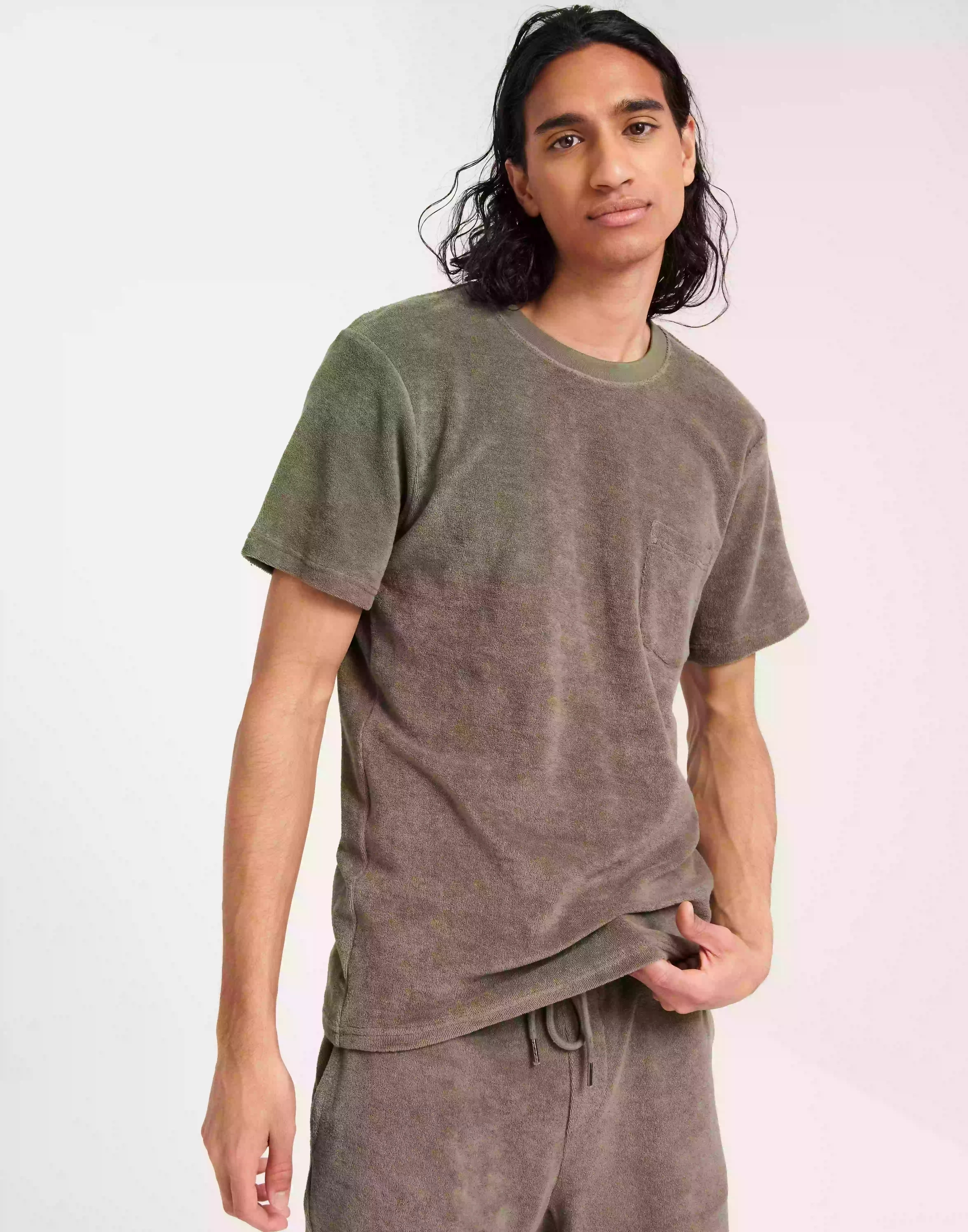 Bread & Boxers Terry T-Shirt T-Shirts & Linnen Sage Green