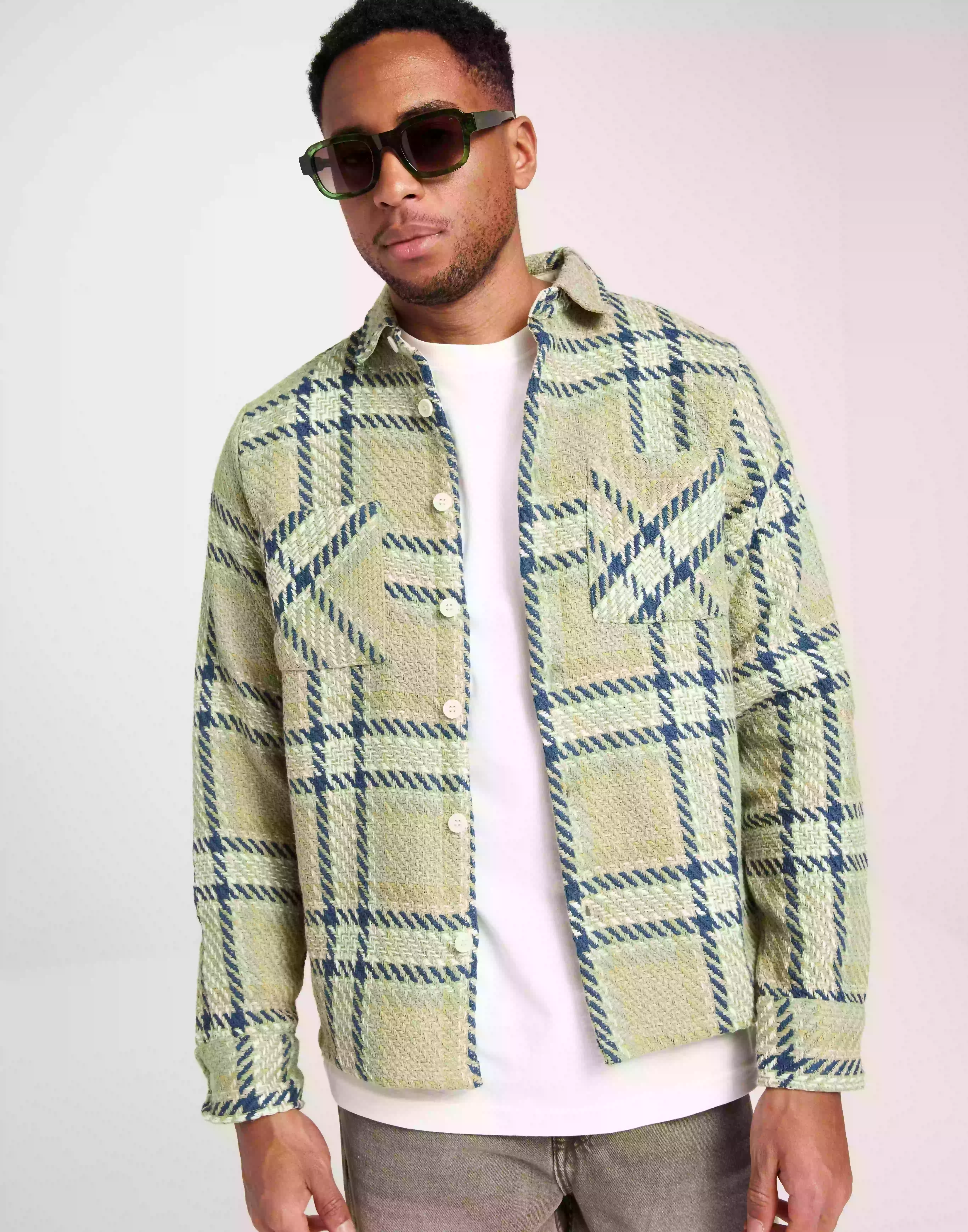 Wax London Whiting Overshirt Overshirts Sage