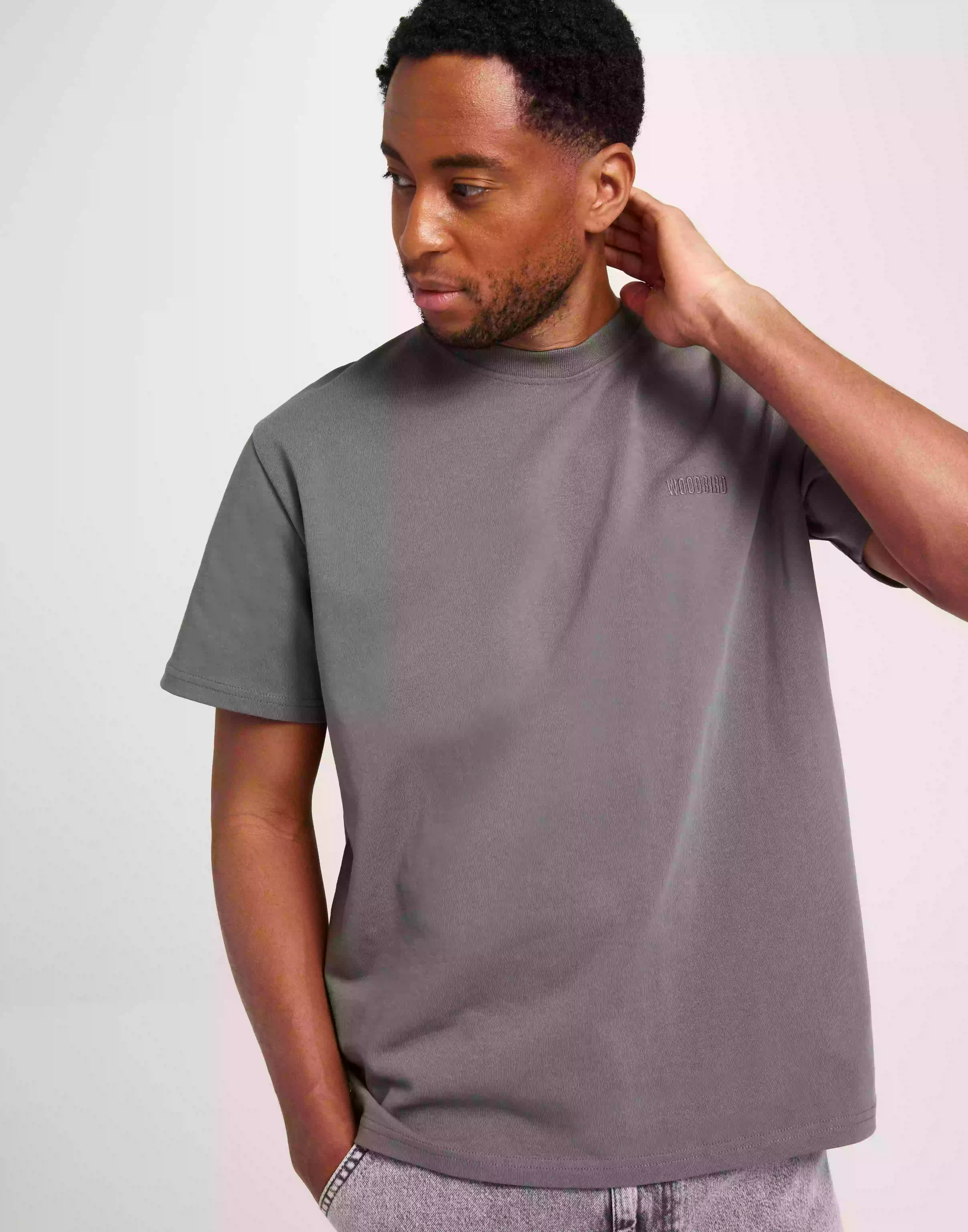 Woodbird WBBaine Base Tee Kortärmade t-shirts Anthracite