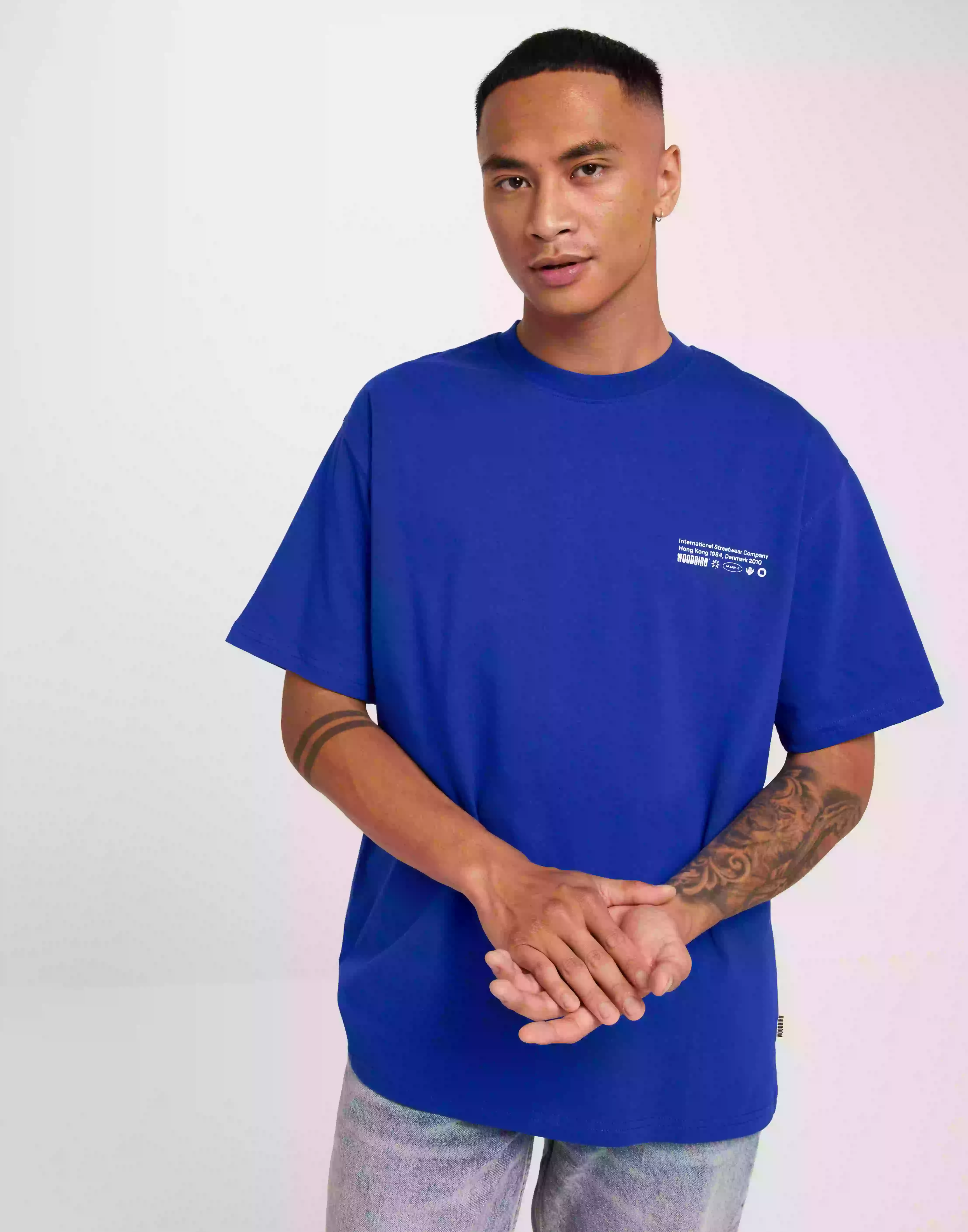 Woodbird WBBaine Tech Tee Oversized t-shirts Cobalt Blue