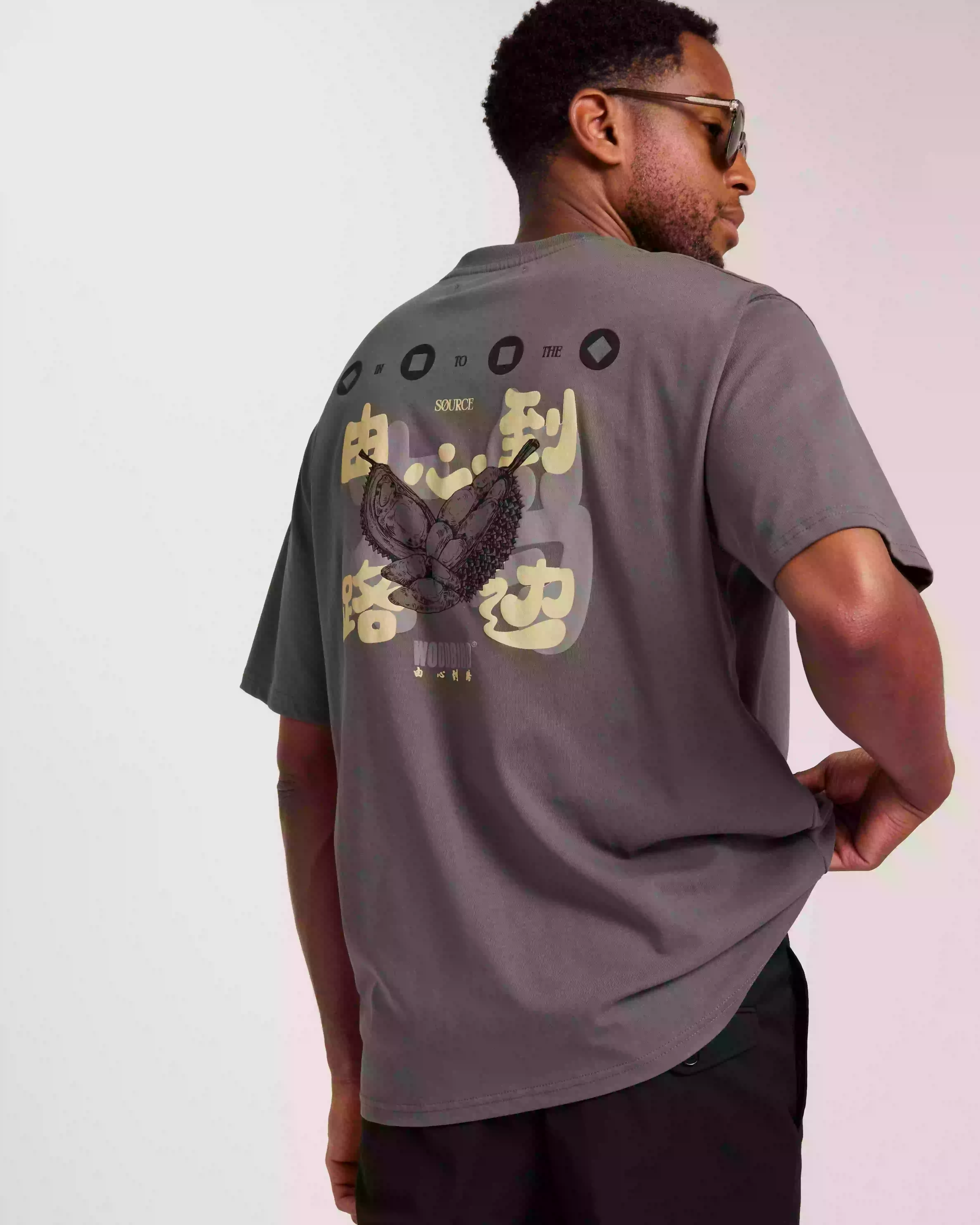 Woodbird WBBaine Durian Tee T-shirts med tryck Grey