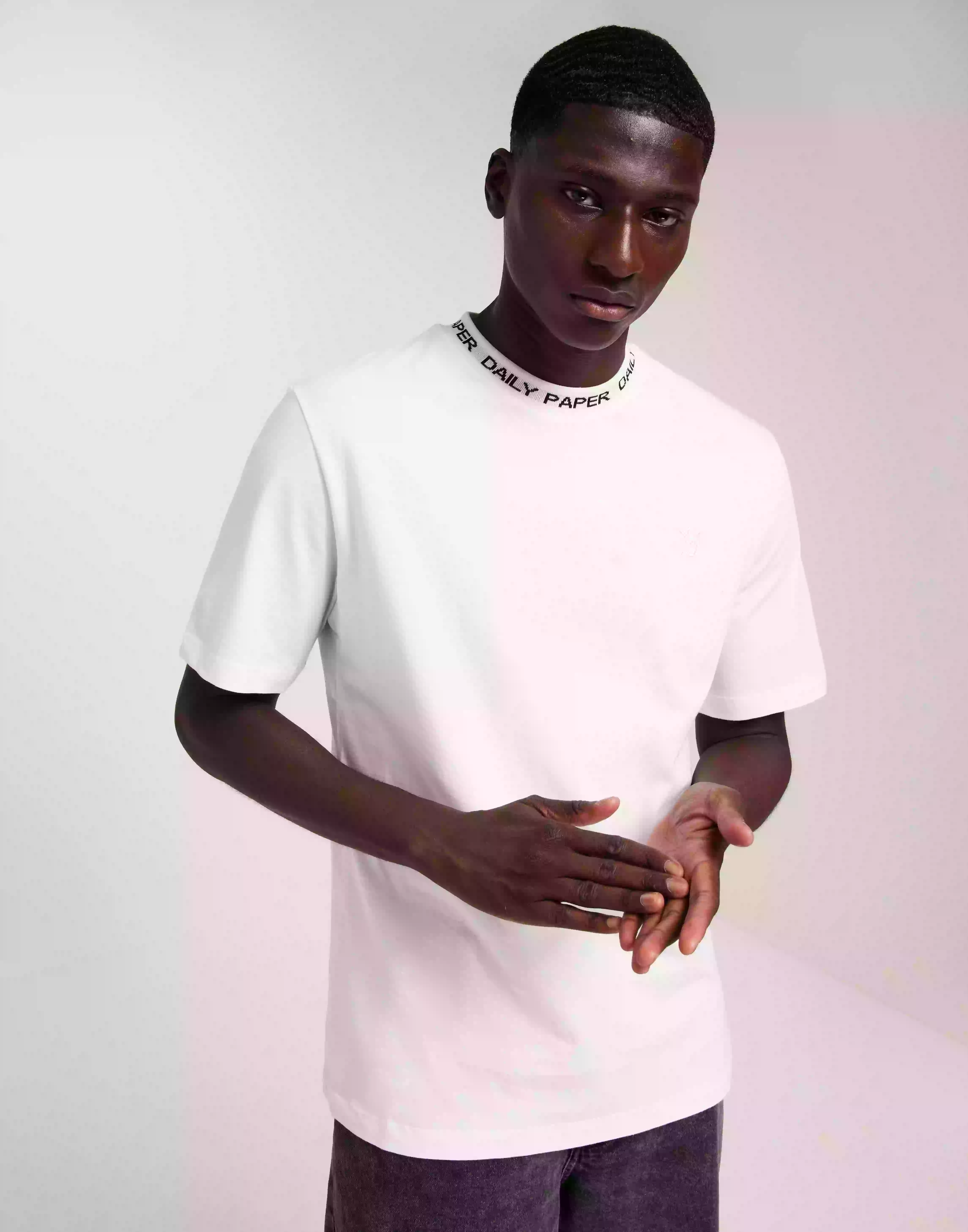 Daily Paper erib tee T-skjorte med trykk White
