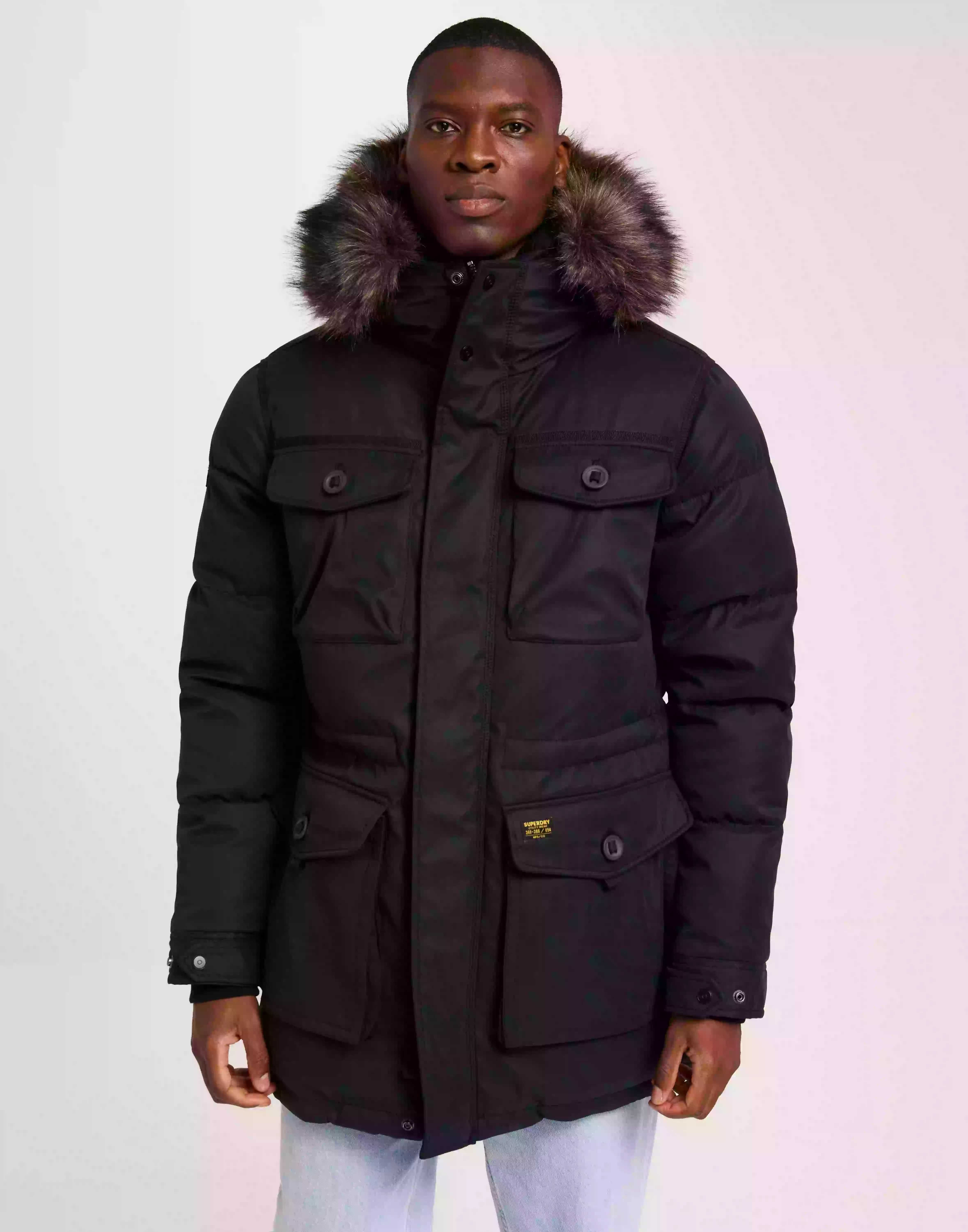 Superdry Chinook Faux Fur Parka Parkasjackor Noir
