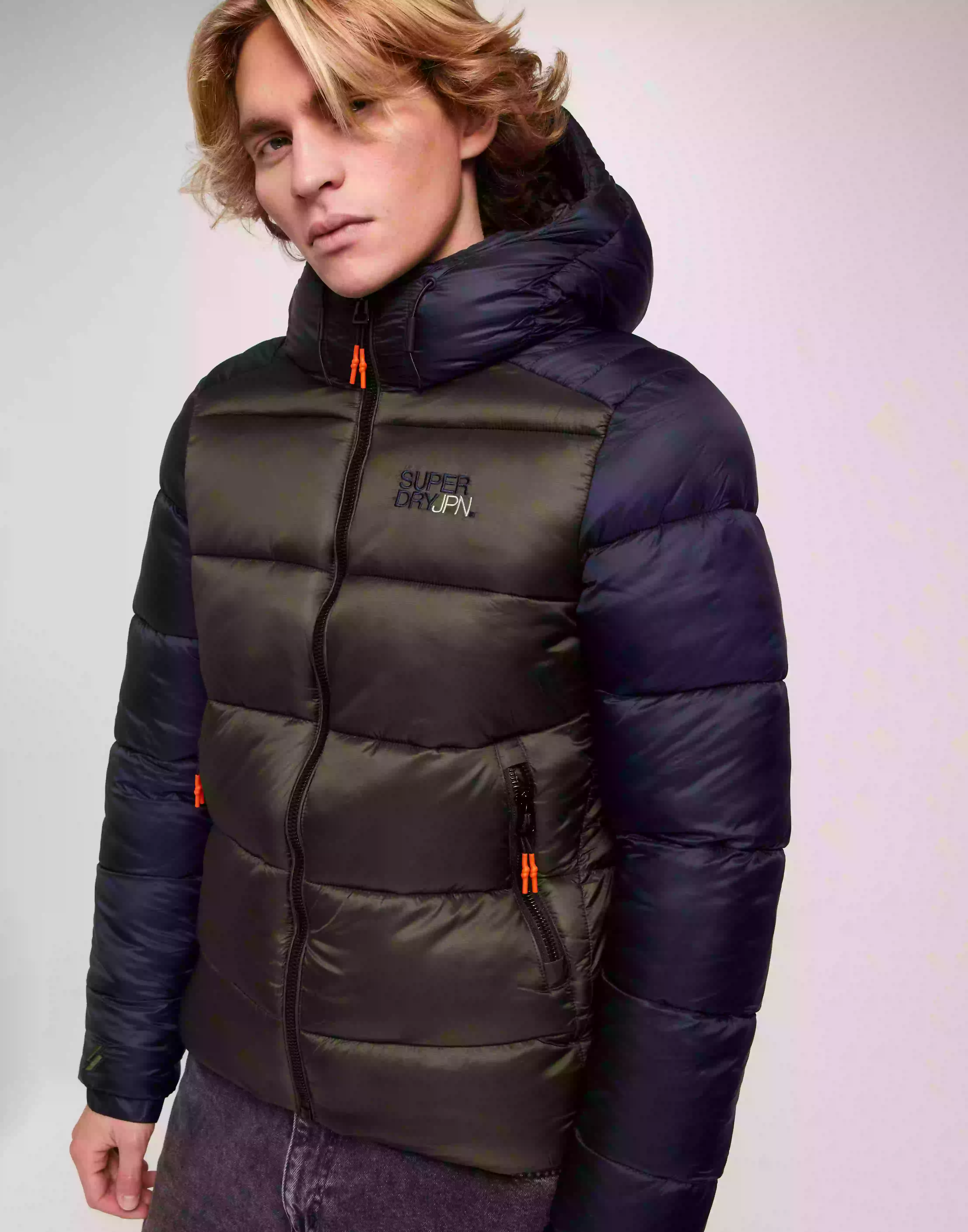 Superdry Hood Colour Block Sport Puffer Puffer jackets Eclipse