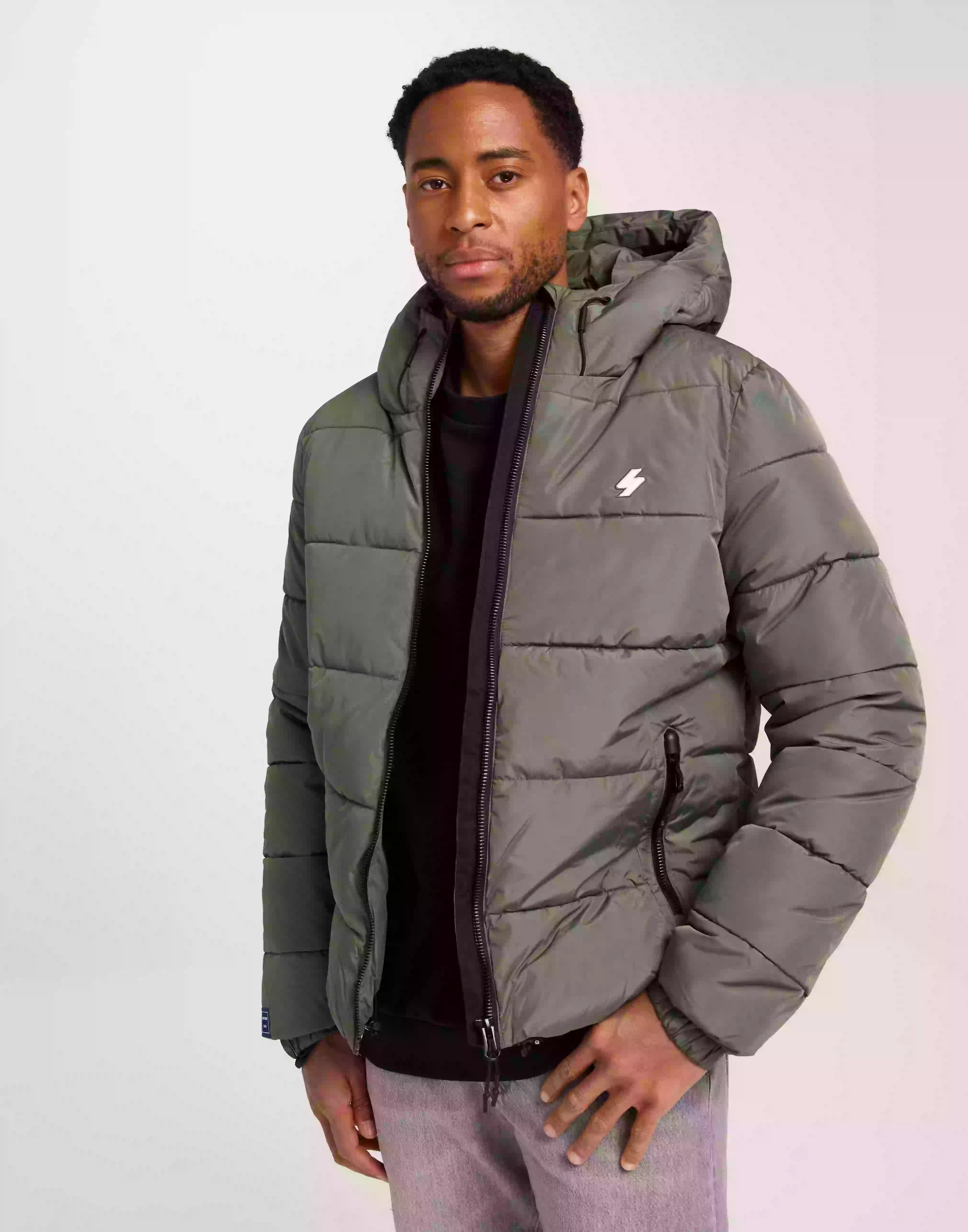 Superdry Hooded Sports Puffr Jacket Puffer jackets Olive