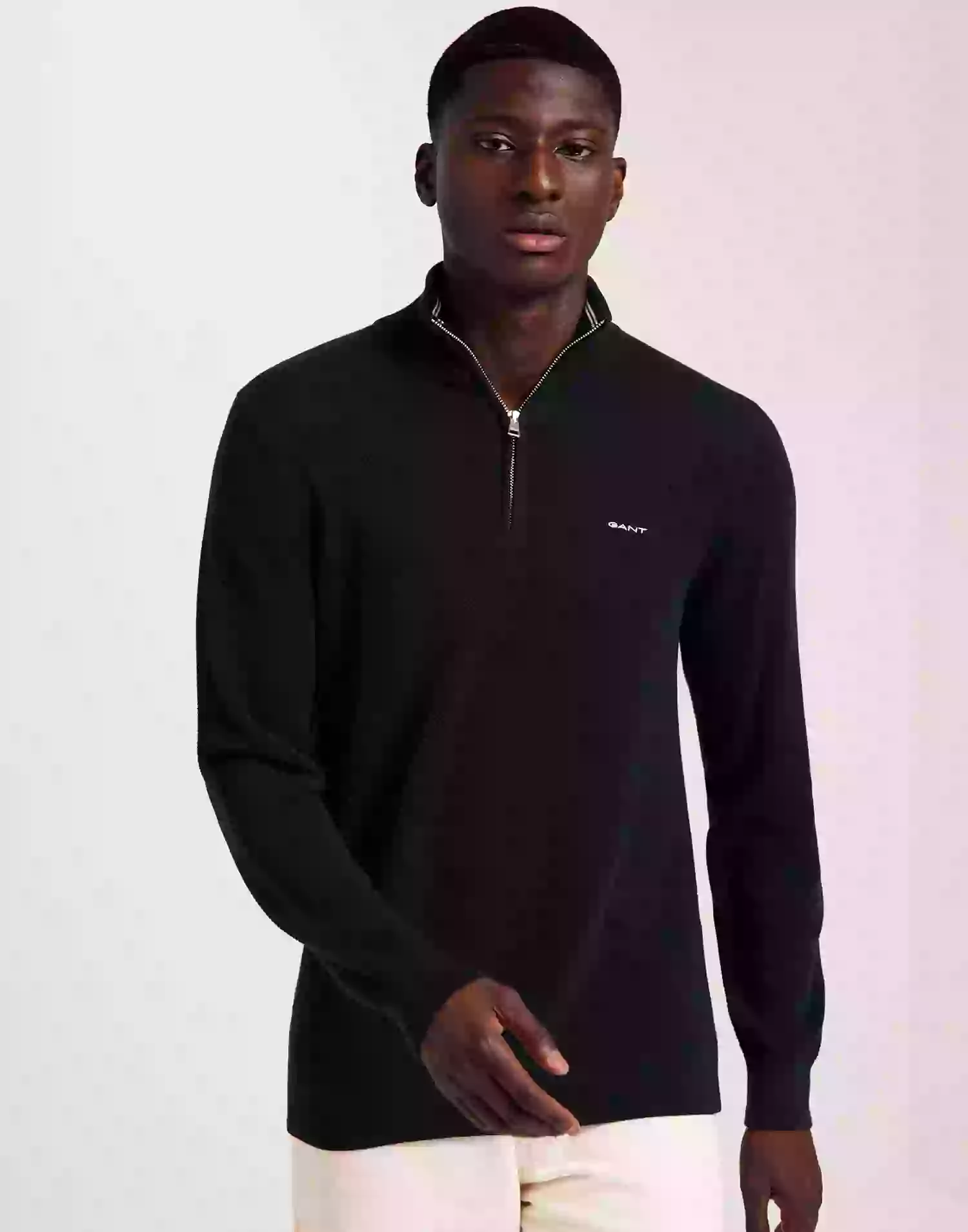 Gant Cotton Pique Halfzip Stickade tröjor Blue