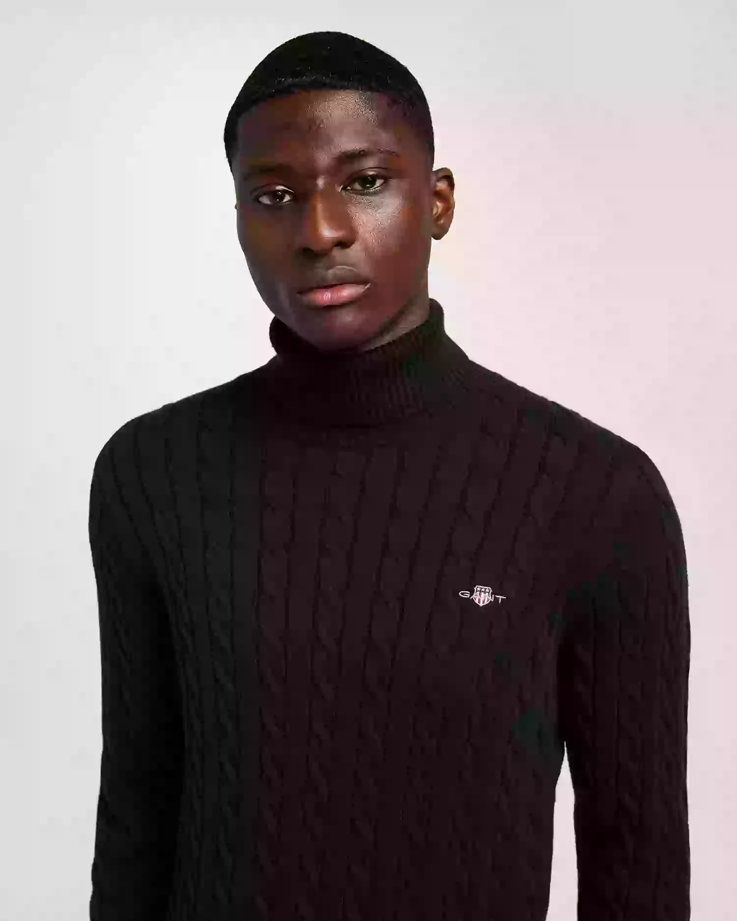 Gant Cotton Cable Turtle Neck Stickade tröjor Black