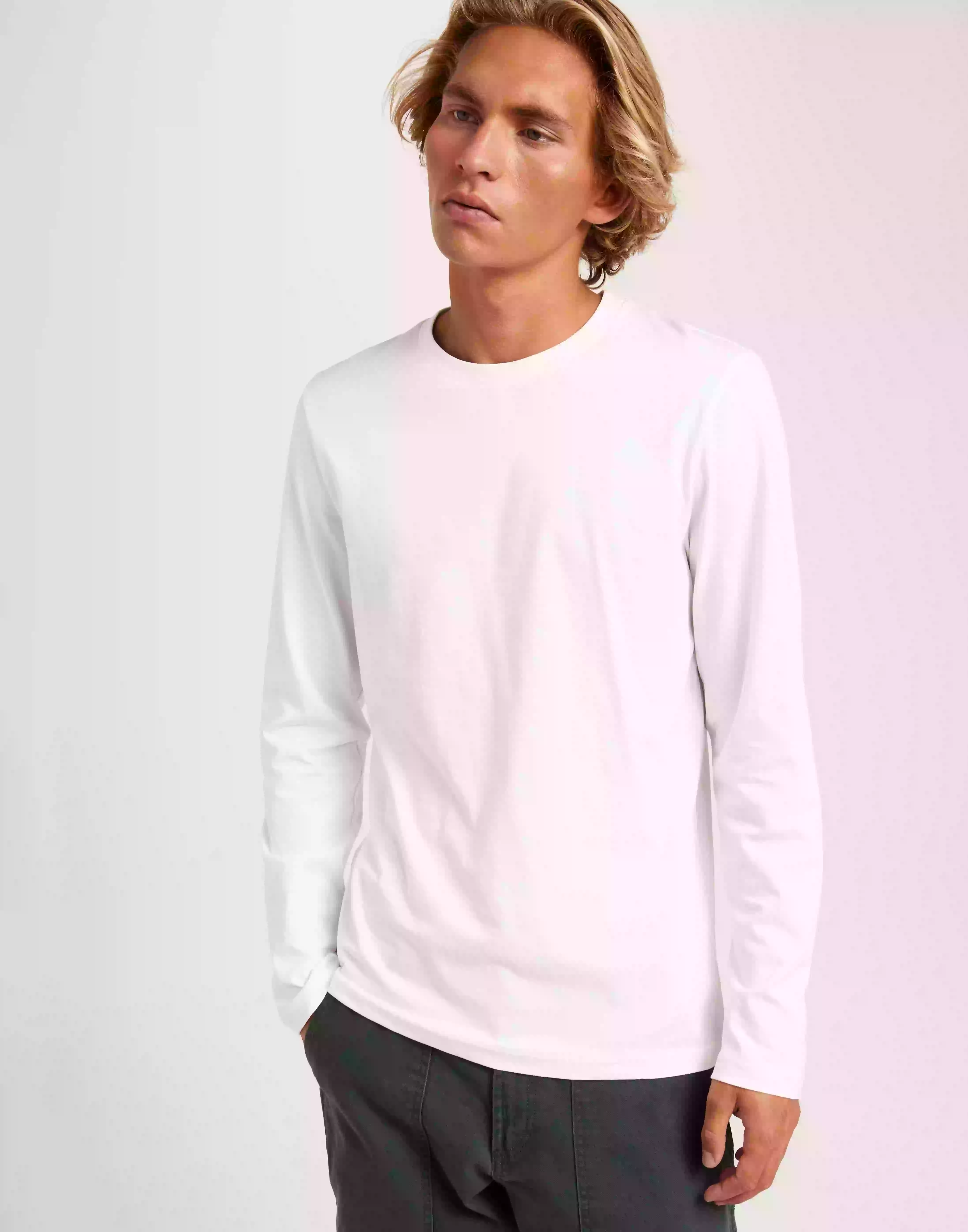 Bread & Boxers Long Sleeve regular Långärmade t-shirts White
