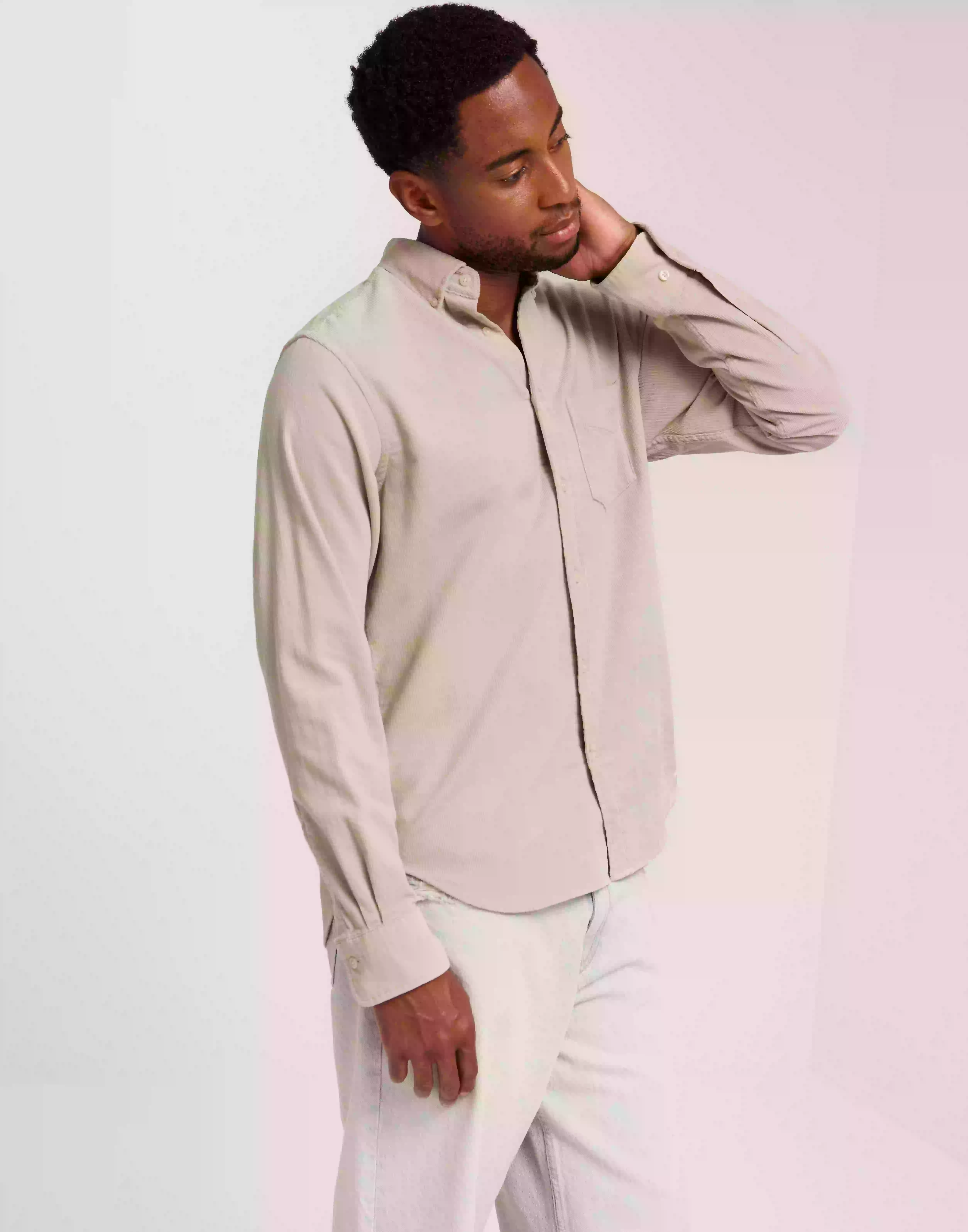Gant Reg Ut Corduroy Shirt Manchesterskjortor Putty