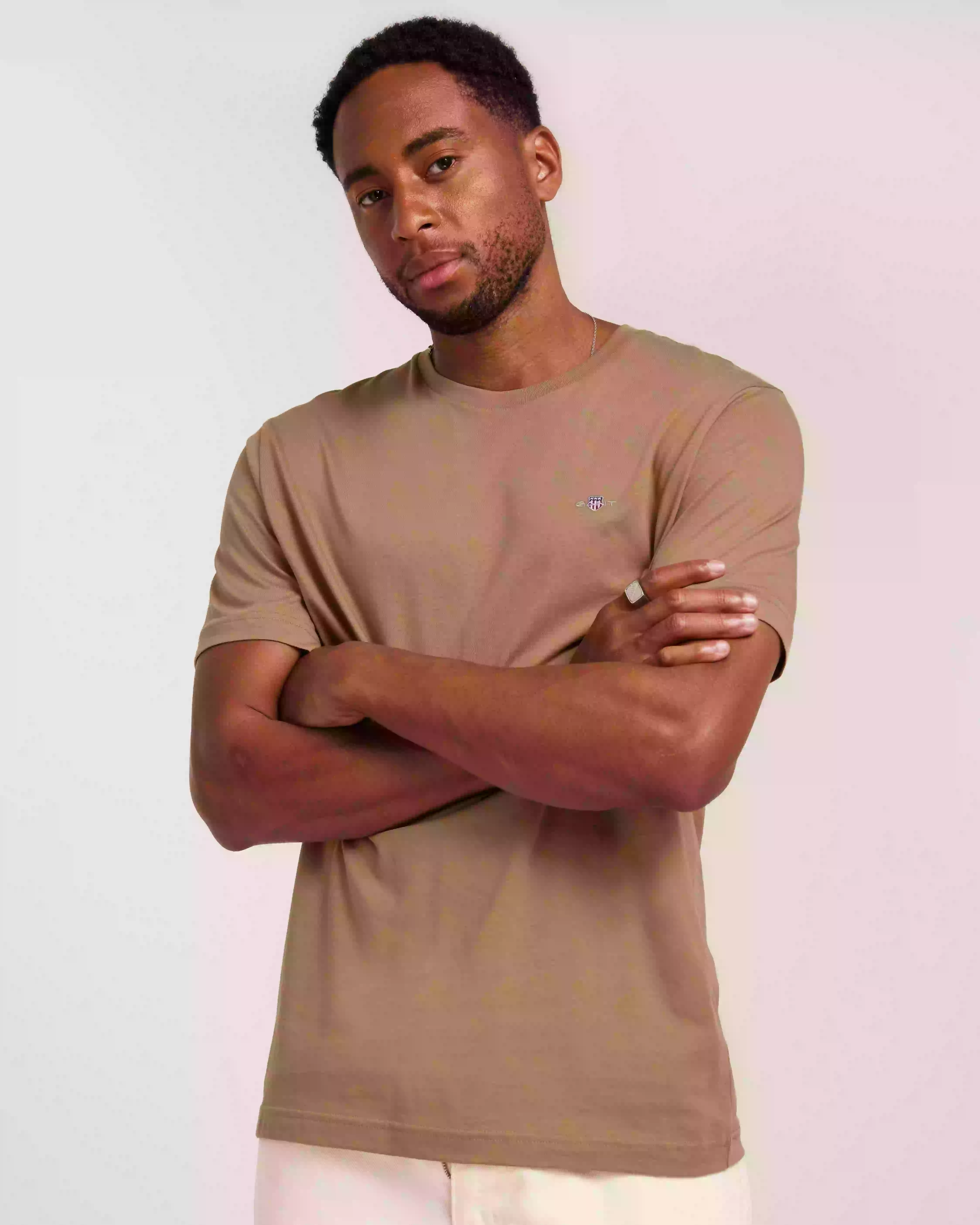 Gant Reg Shield Ss T-Shirt T-Shirts & Linnen Khaki