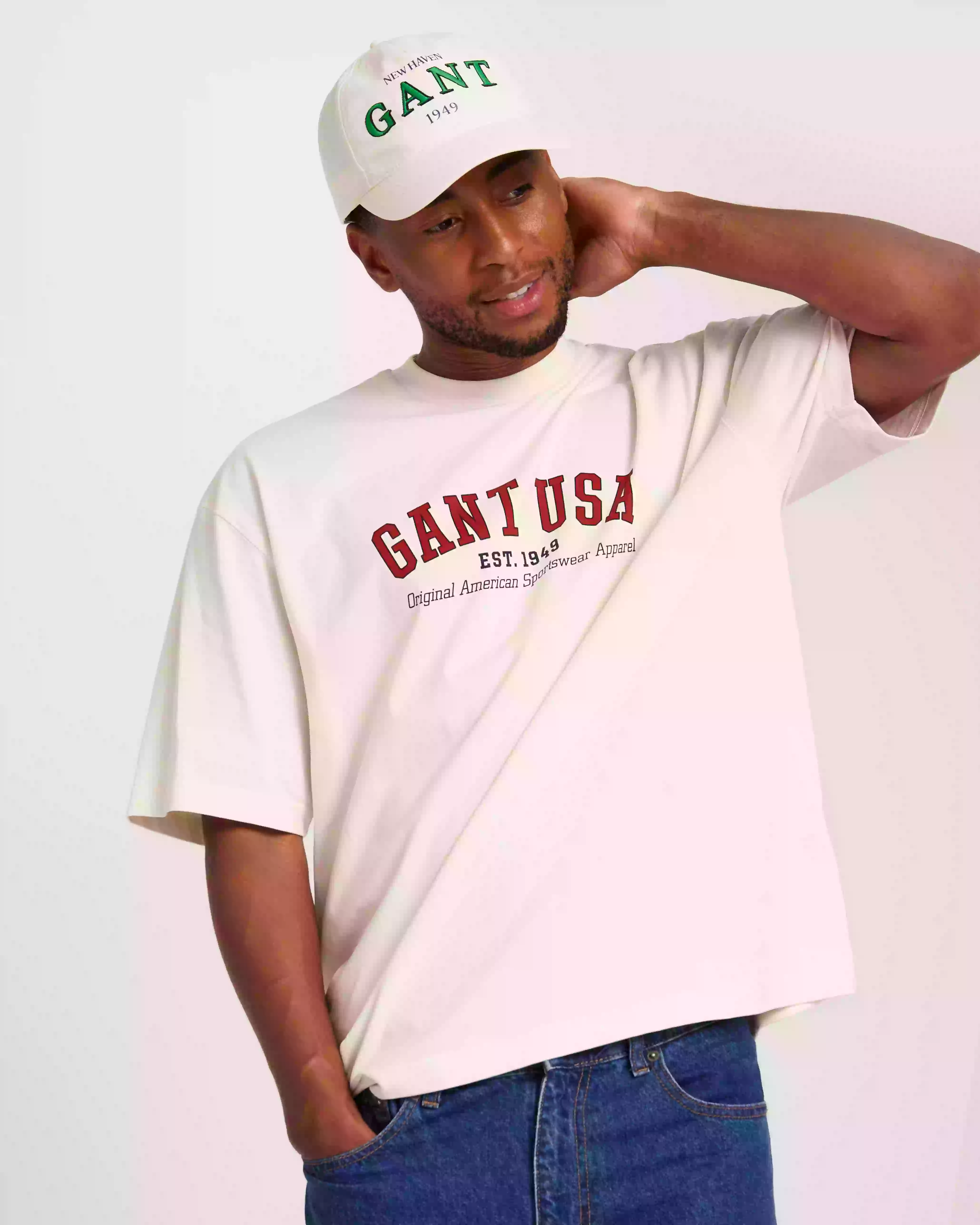 Gant Gant Usa Ss T-Shirt Oversized t-shirts Cream