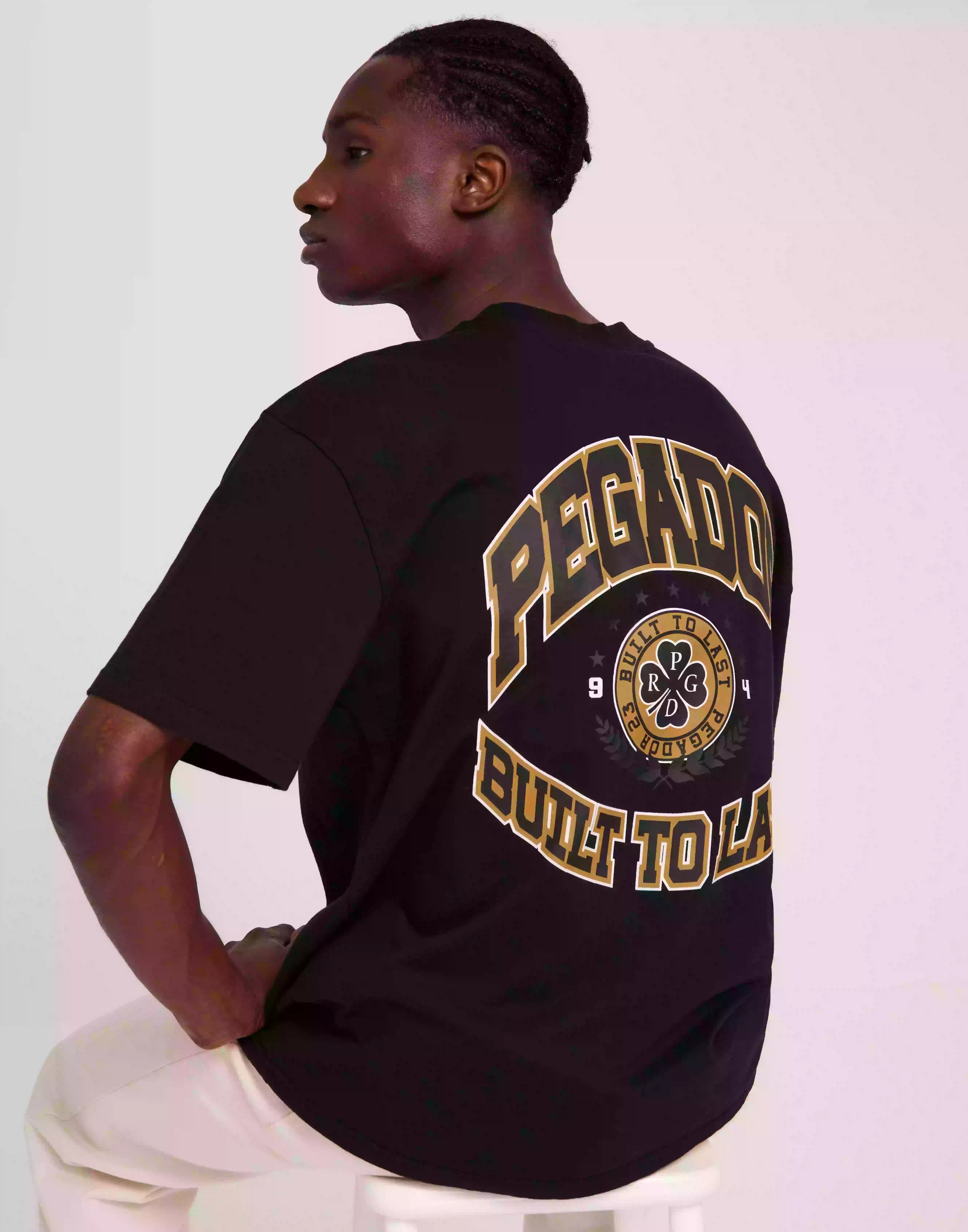 Pegador Smith Oversized Tee T-skjorte med trykk Black