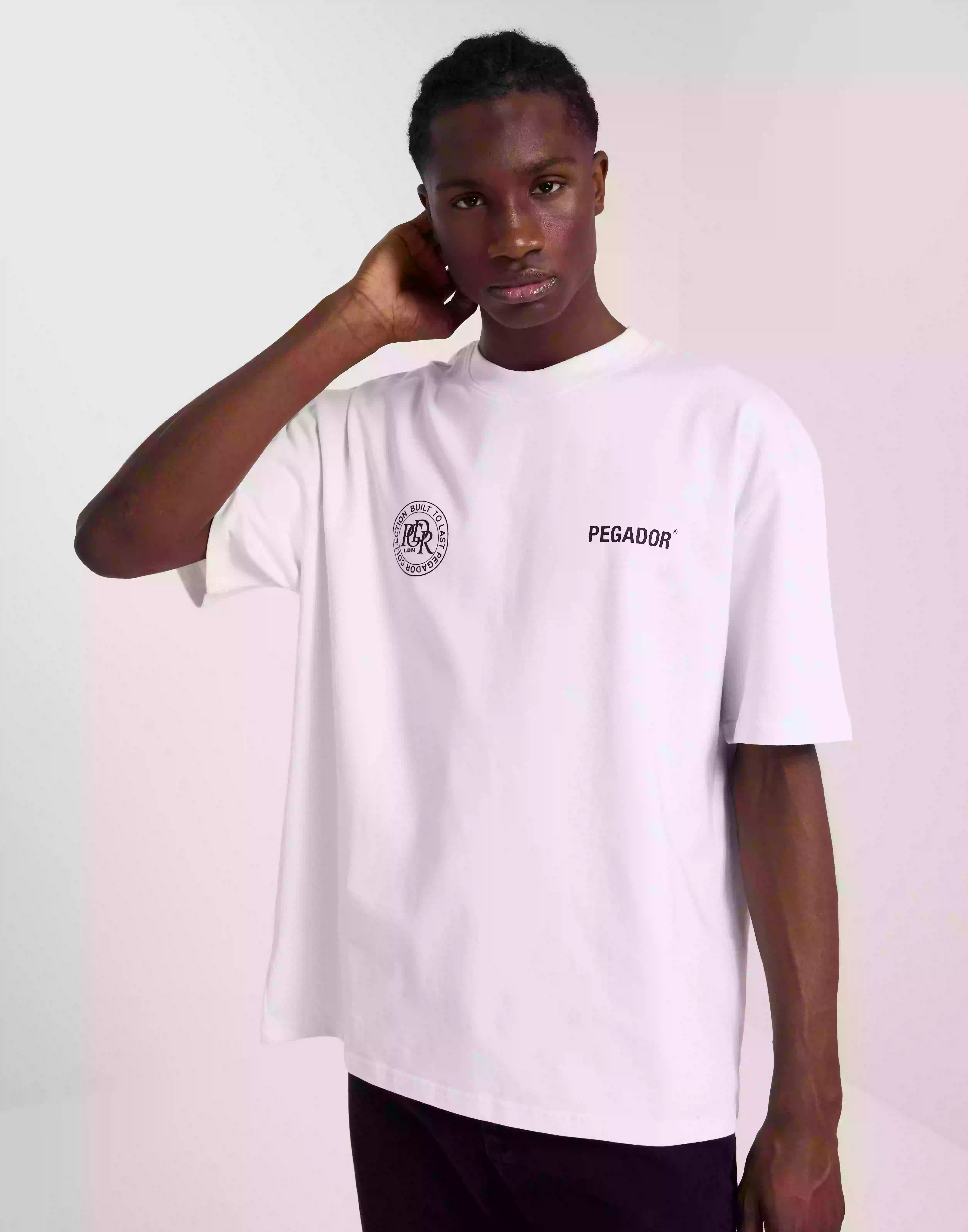 Pegador Dike Oversized Tee T-skjorte med trykk White