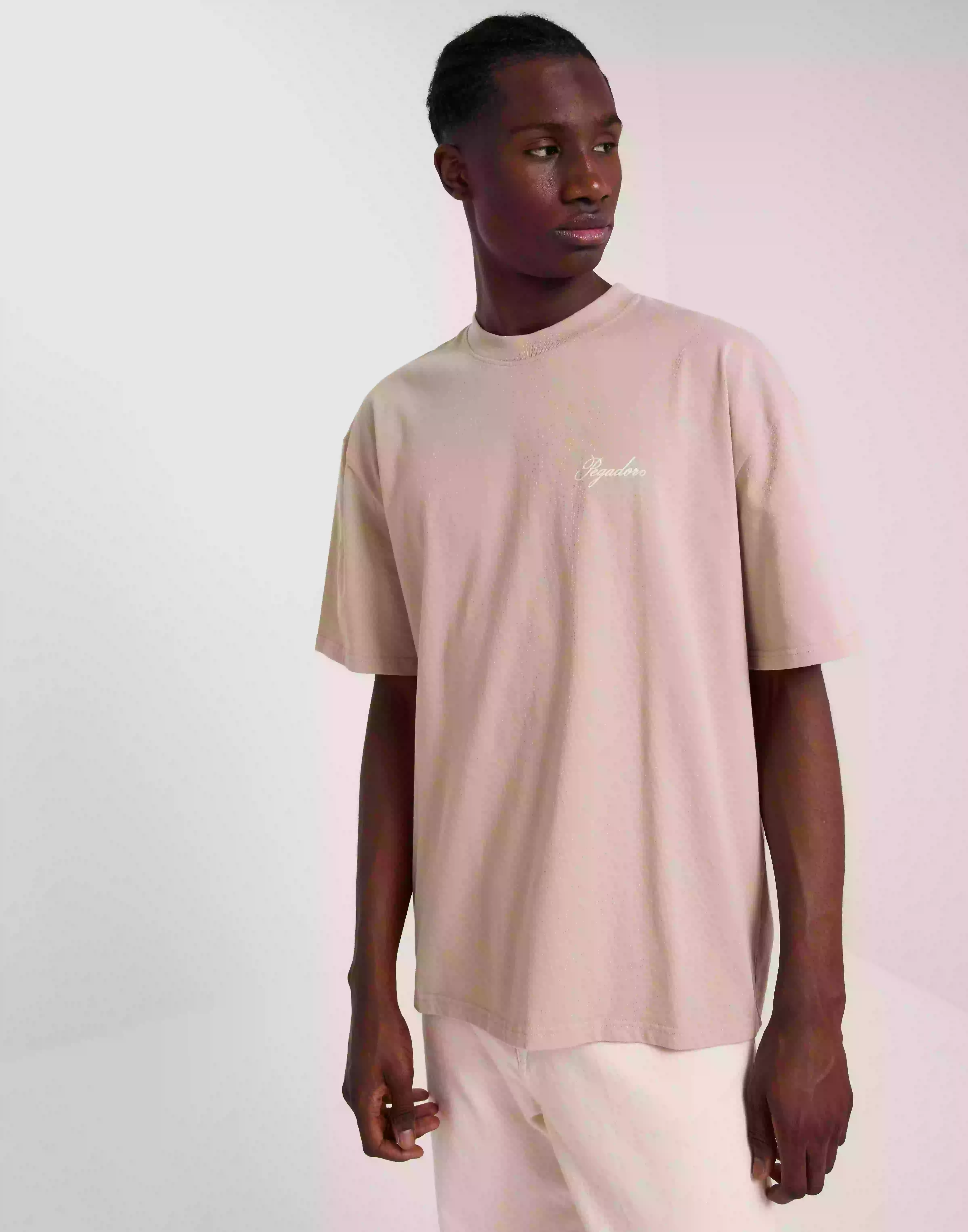 Pegador Makin Oversized Tee T-skjorte med trykk Beige