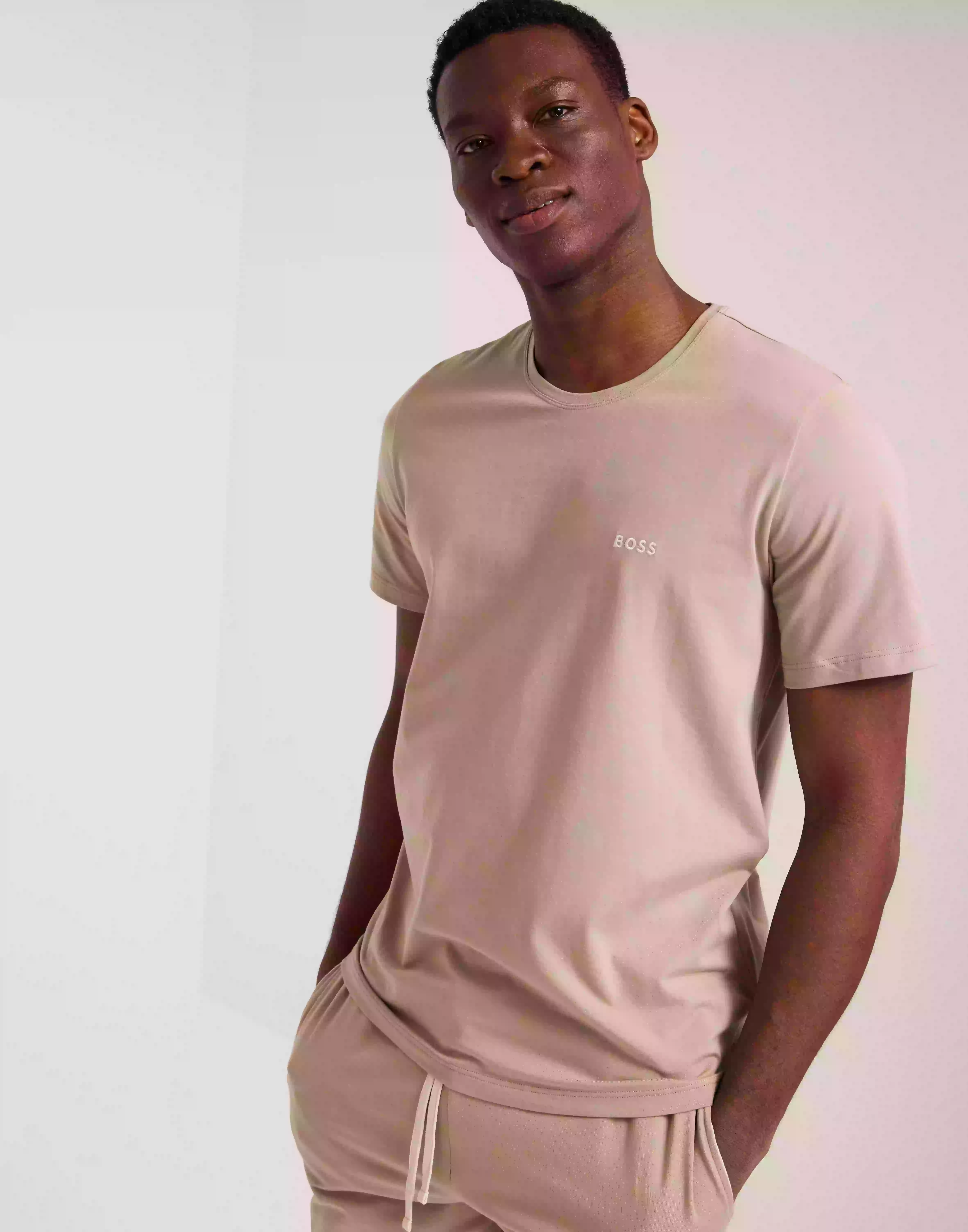BOSS Mix&Match T-Shirt R 10259900 01 Lyhythihaiset t-paidat Dark Beige
