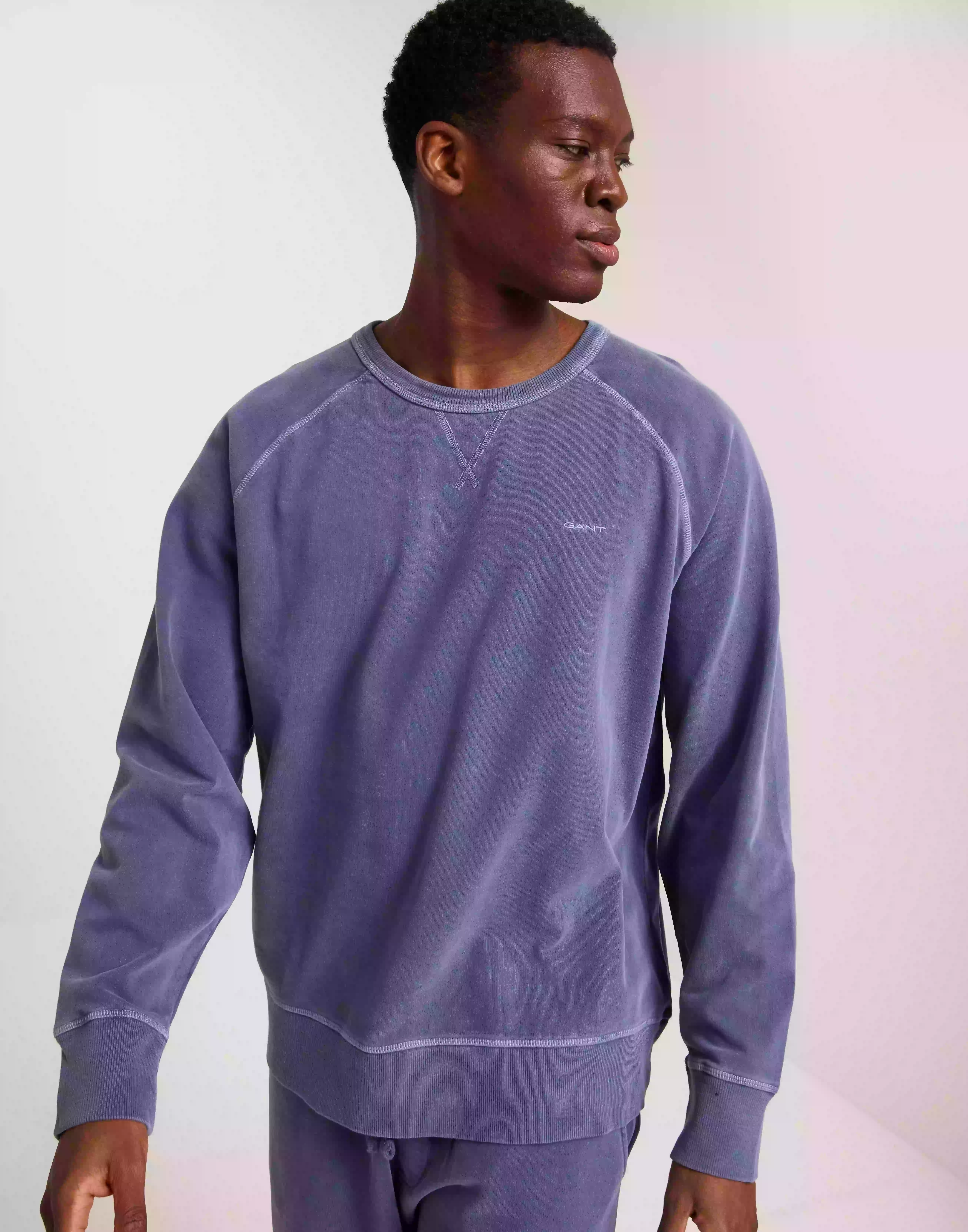 Gant Sunfaded C-Neck Sweat Collegepaidat Blue Sea