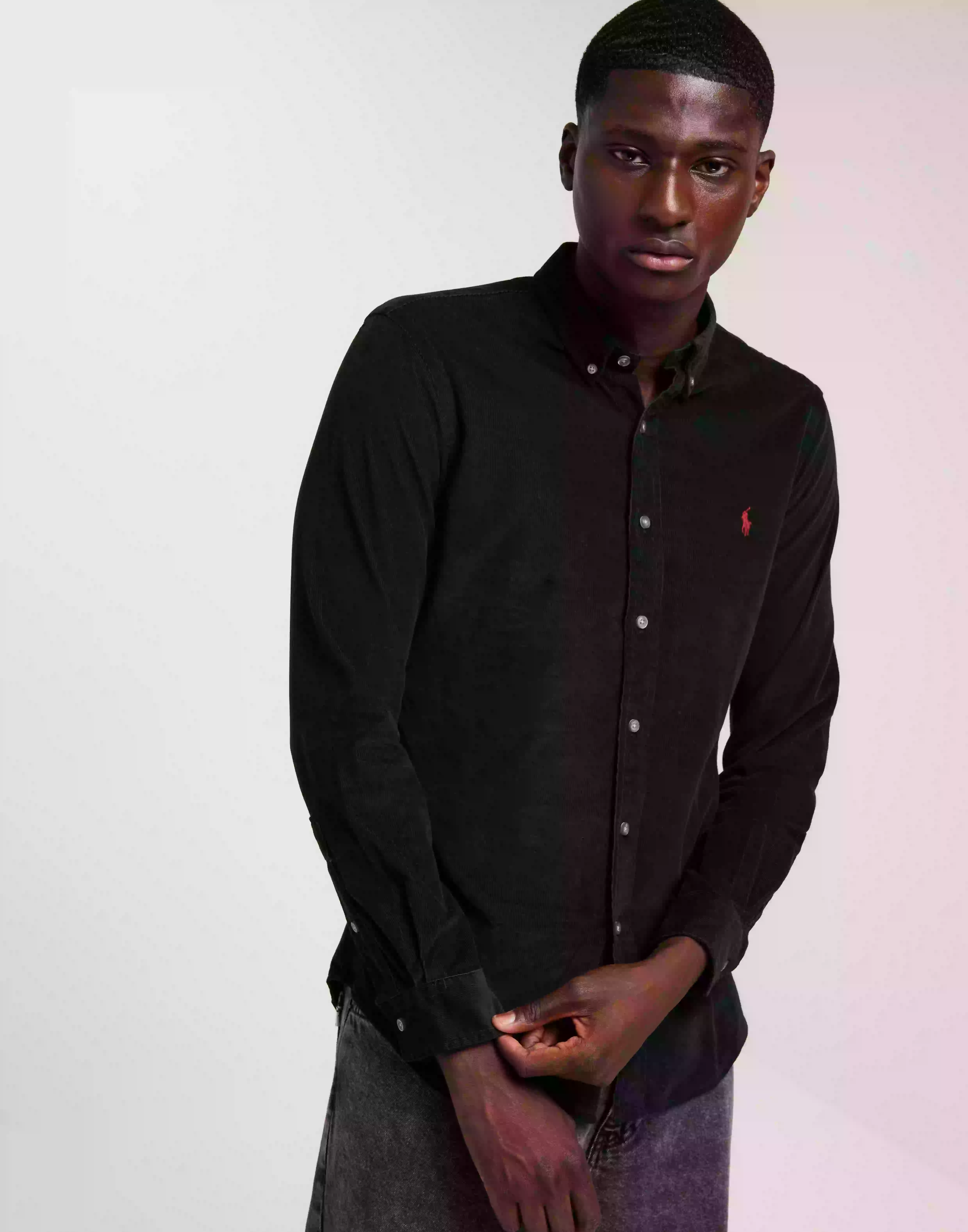 Polo Ralph Lauren Slbdppcs-Long Sleeve-Sport Shirt Kordfløyelskjorter Black