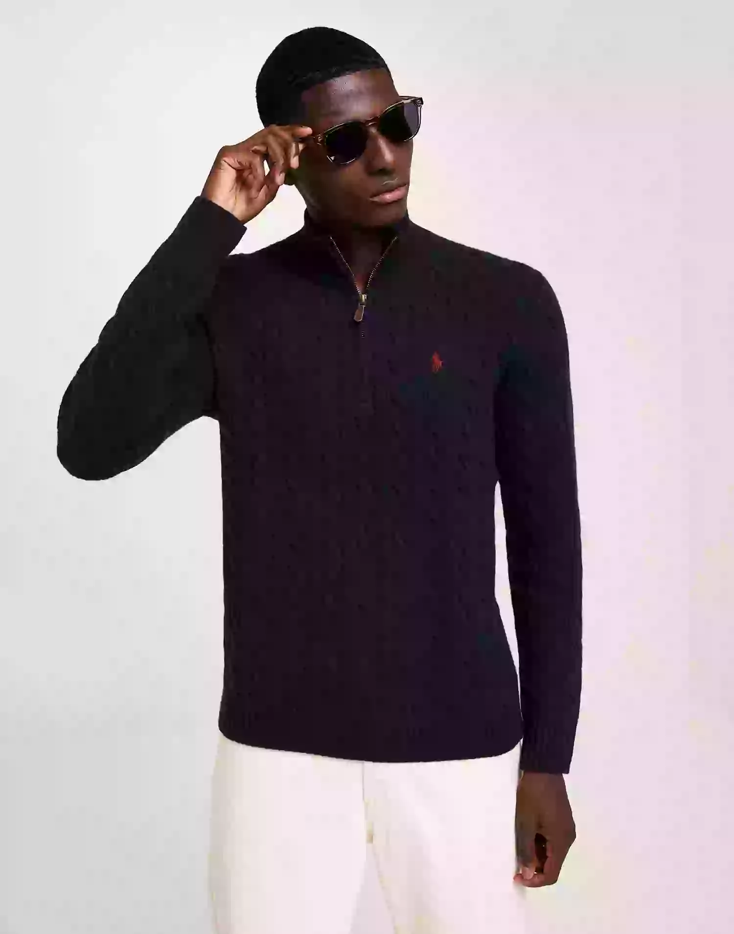 Polo Ralph Lauren Lscablehzpp-Long Sleeve-Pullover Strikkegensere Navy