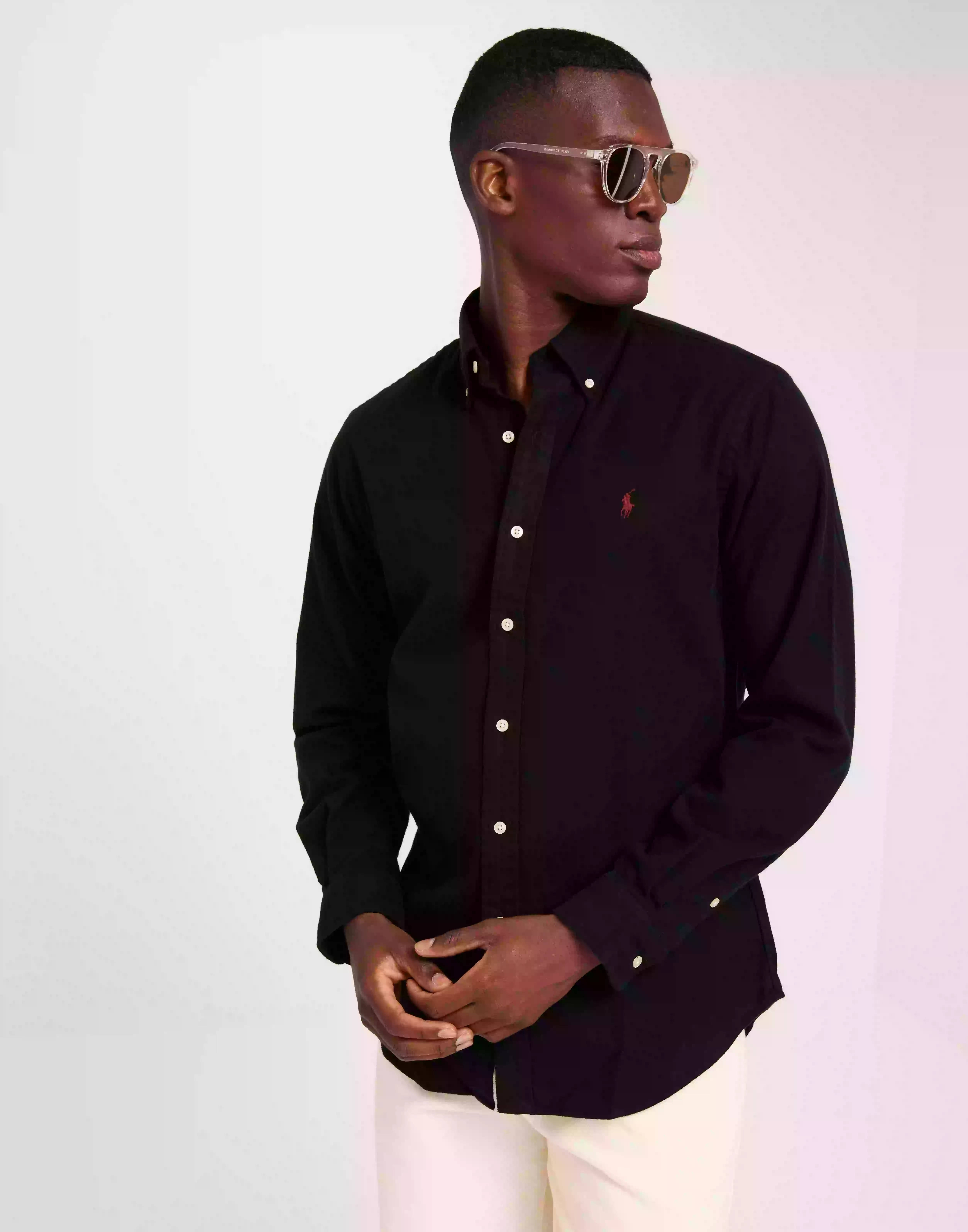 Polo Ralph Lauren Cubdppcs-Long Sleeve-Sport Shirt Enkeltfargede skjorter Black