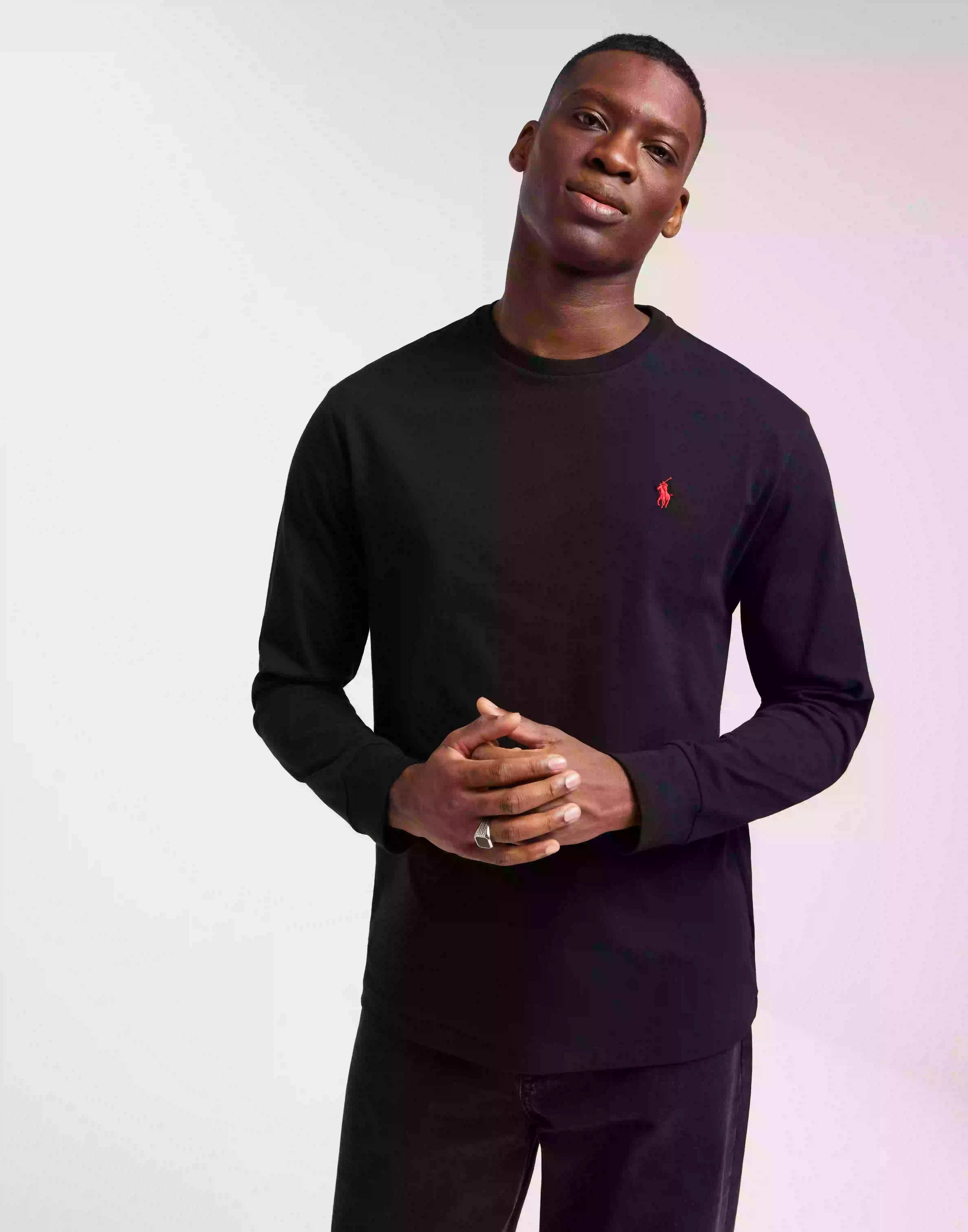 Polo Ralph Lauren LSCNCLSM5-Long Sleeve-T-Shirt Langermede t-shirts Black