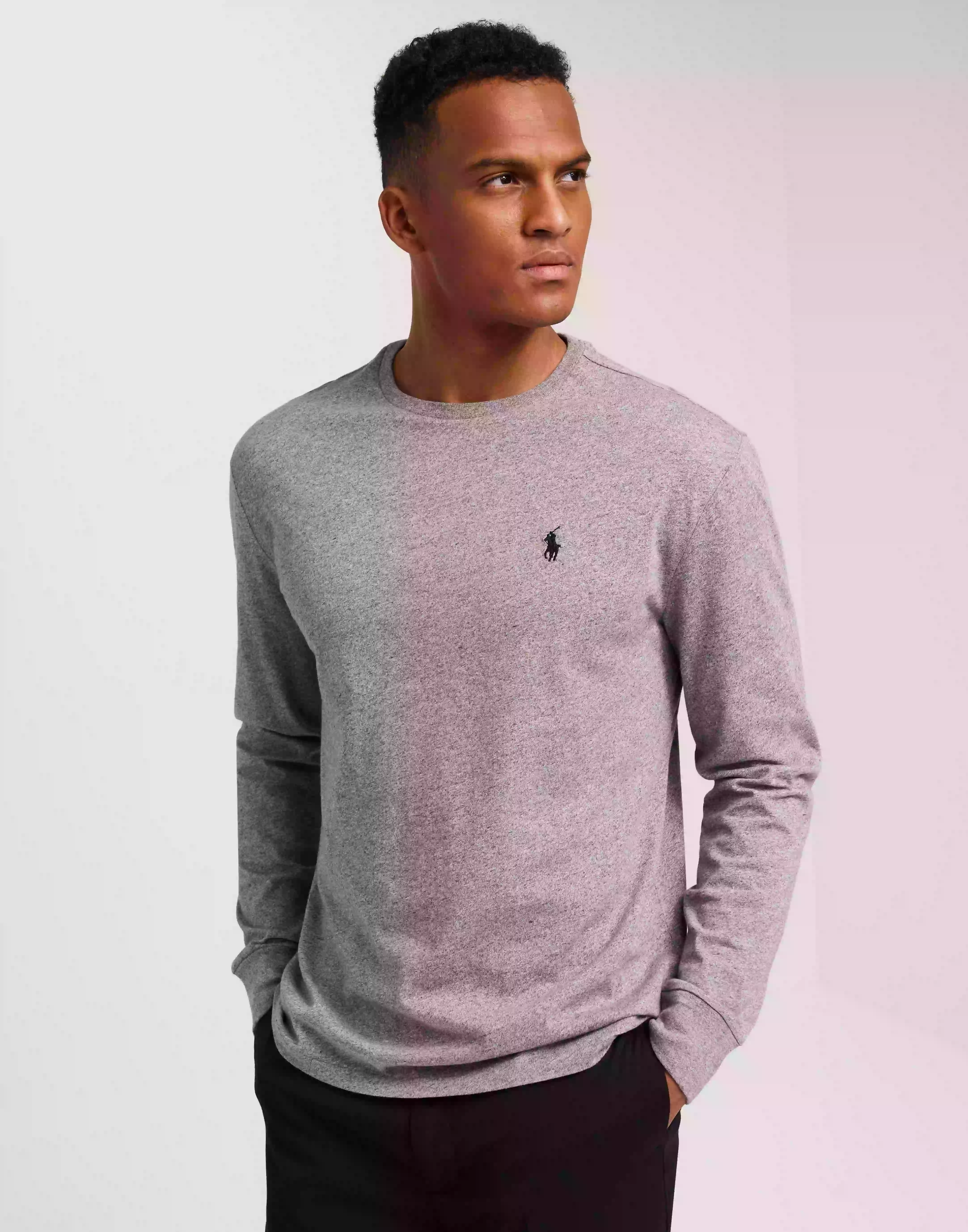 Polo Ralph Lauren LSCNCLSM5-Long Sleeve-T-Shirt Langermede t-shirts Grey