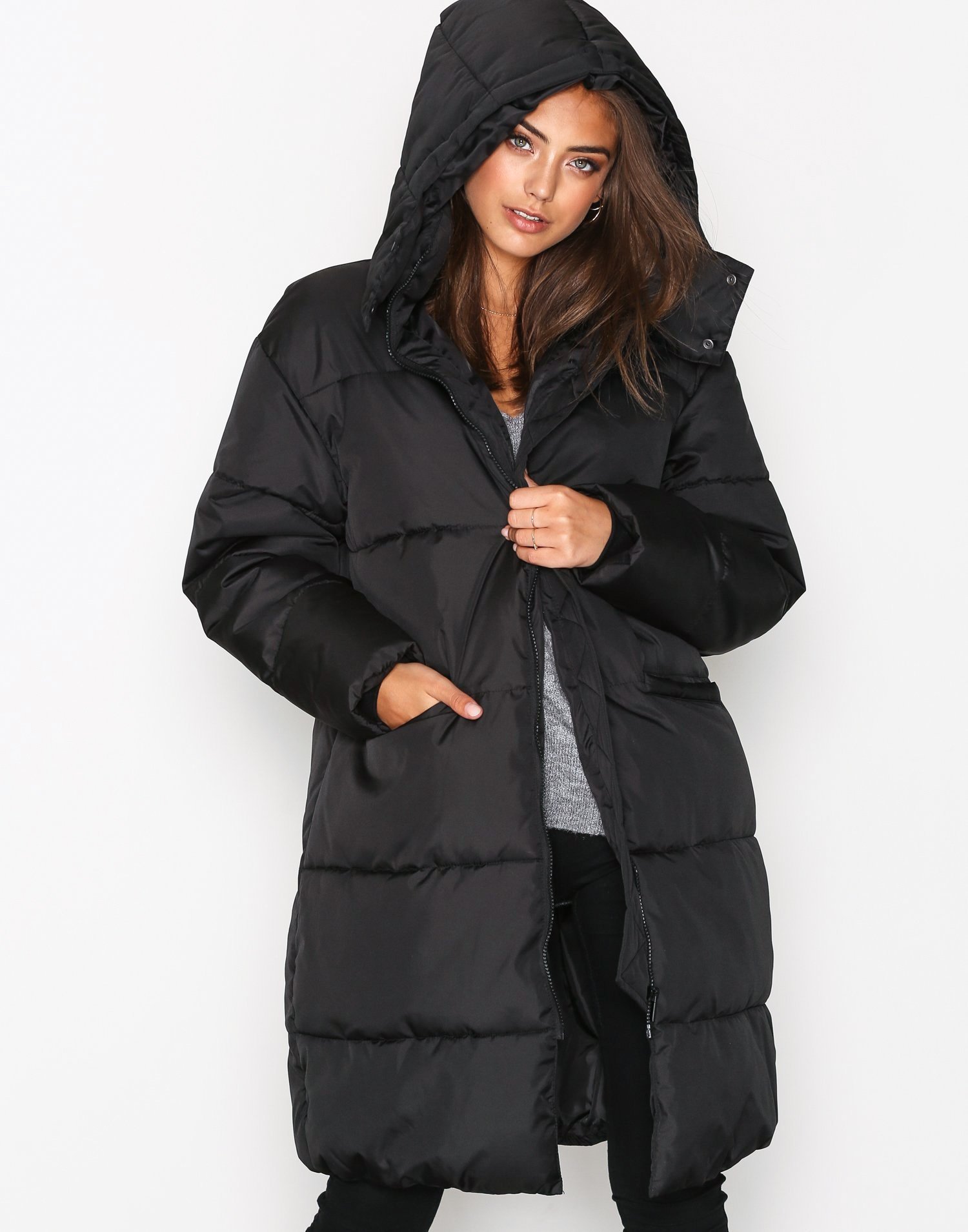 Long Puffer Jacket - Nly Trend - Black - Jackets - Clothing - Women ...