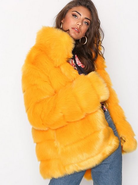 Puffy Fur Coat - Nly Trend - Yellow - Jackets - Clothing - Women ...