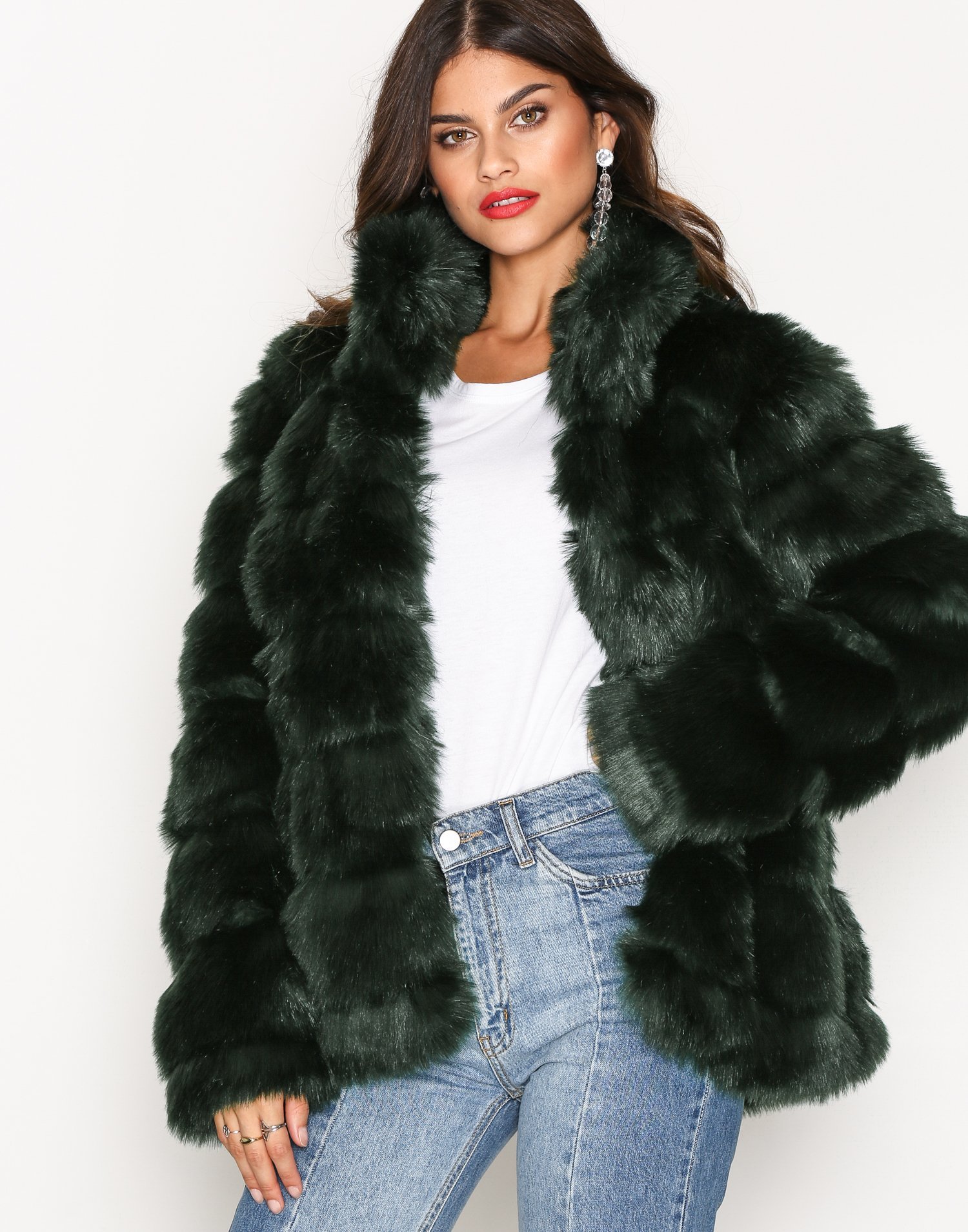 Puffy Fur Coat - Nly Trend - Green - Jackets - Clothing - Women - Nelly.com
