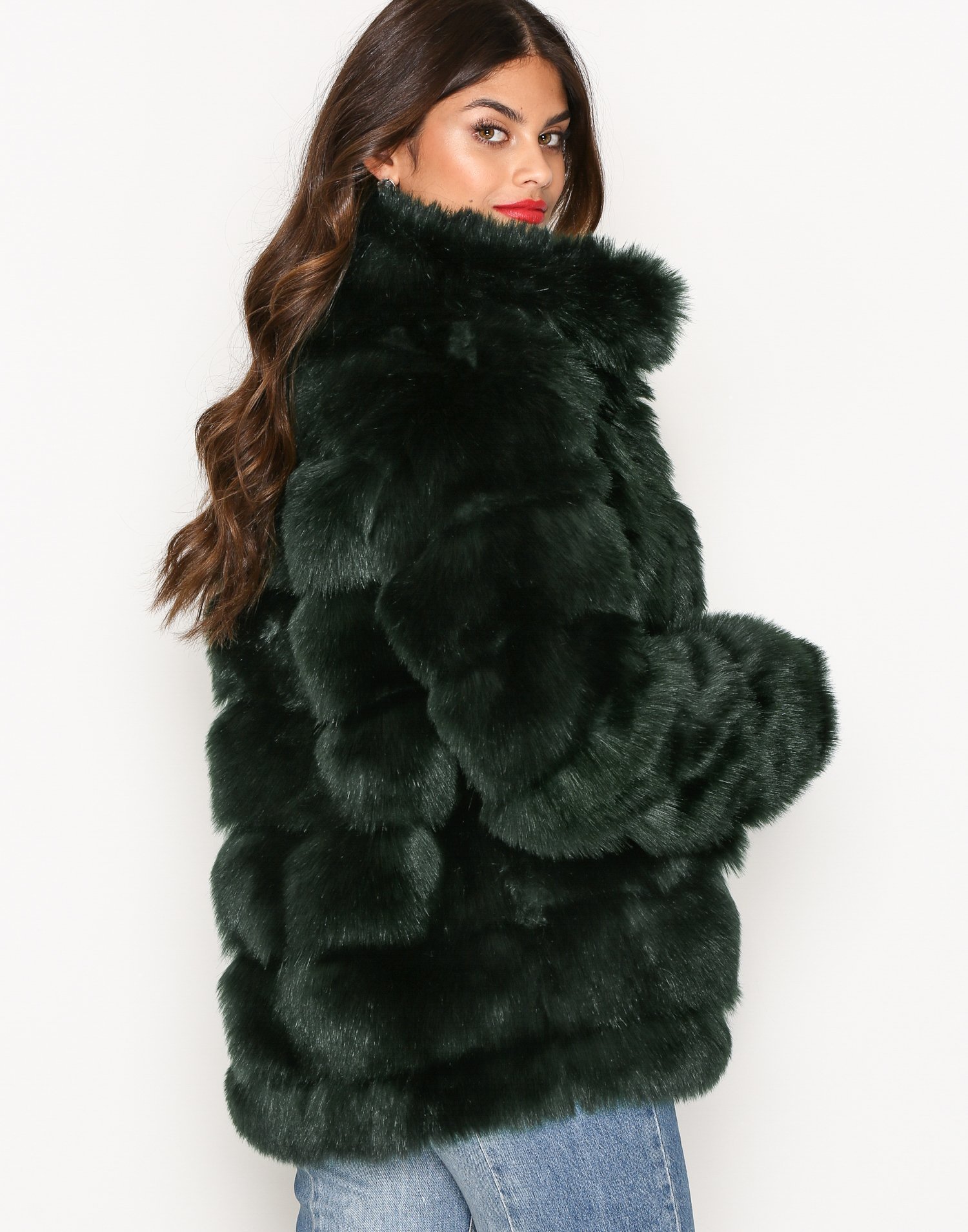 Puffy Fur Coat - Nly Trend - Green - Jackets - Clothing - Women - Nelly.com