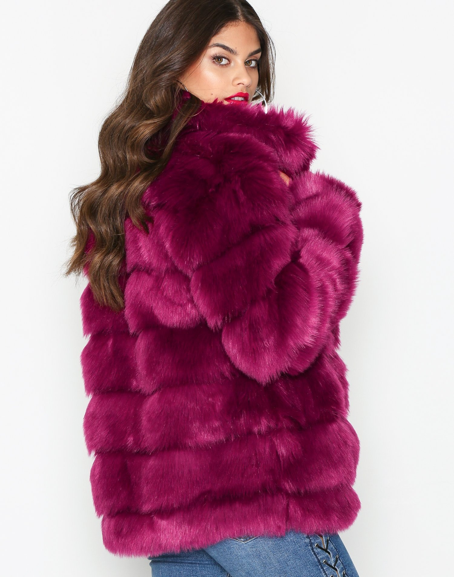 Puffy Fur Coat - Nly Trend - Fuchsia - Jackets - Clothing - Women ...