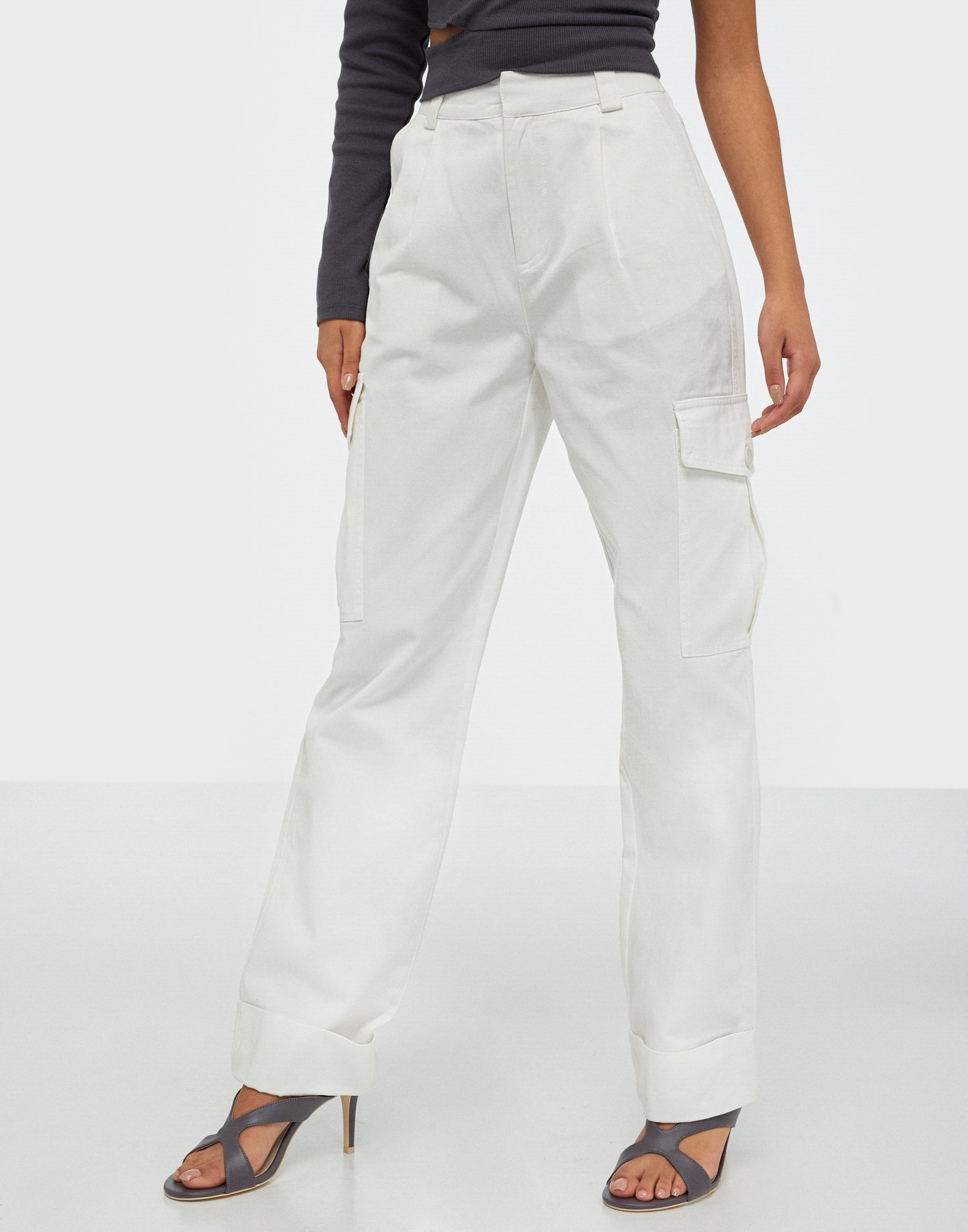 white baggy cargo pants