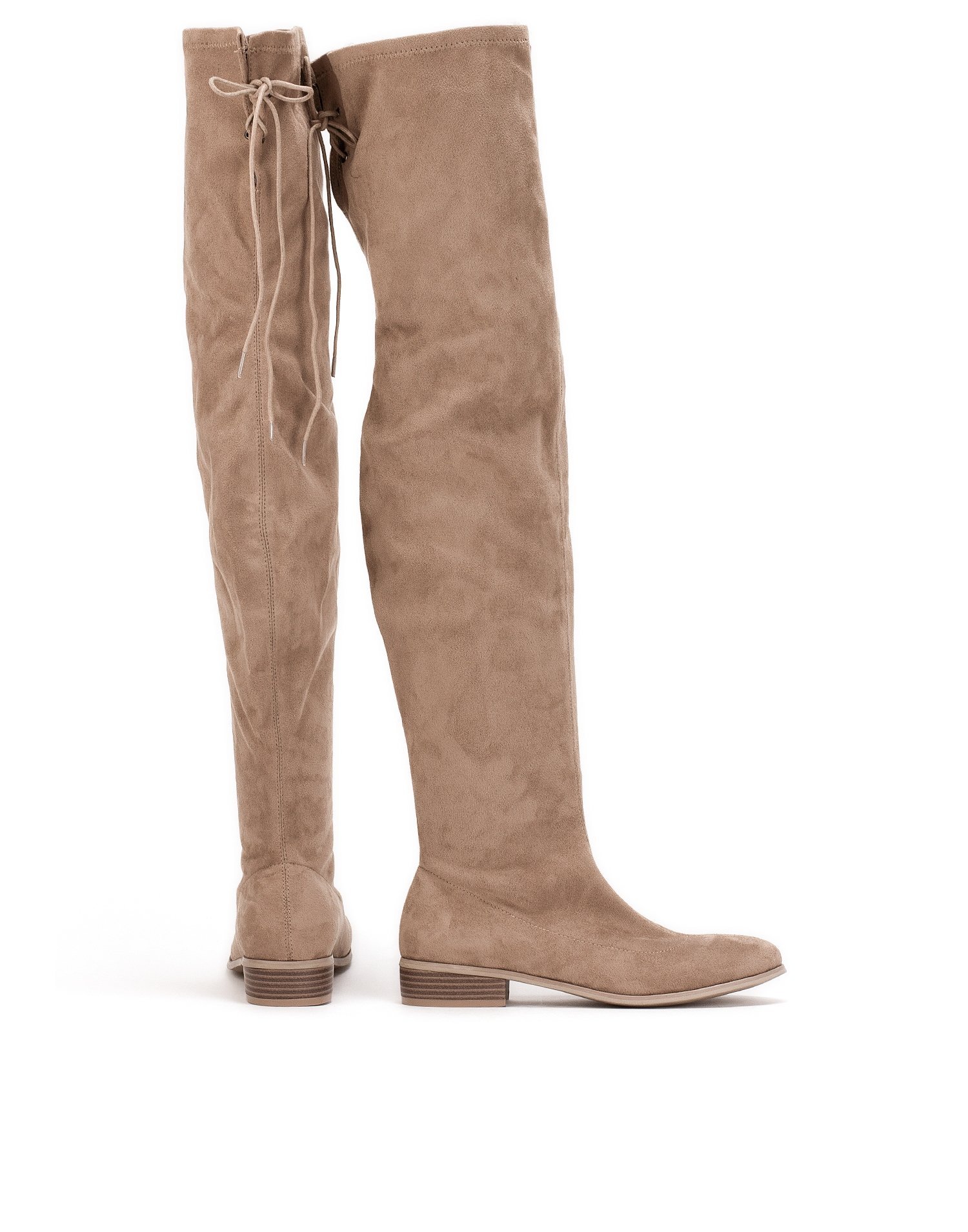 flat grey thigh high boots
