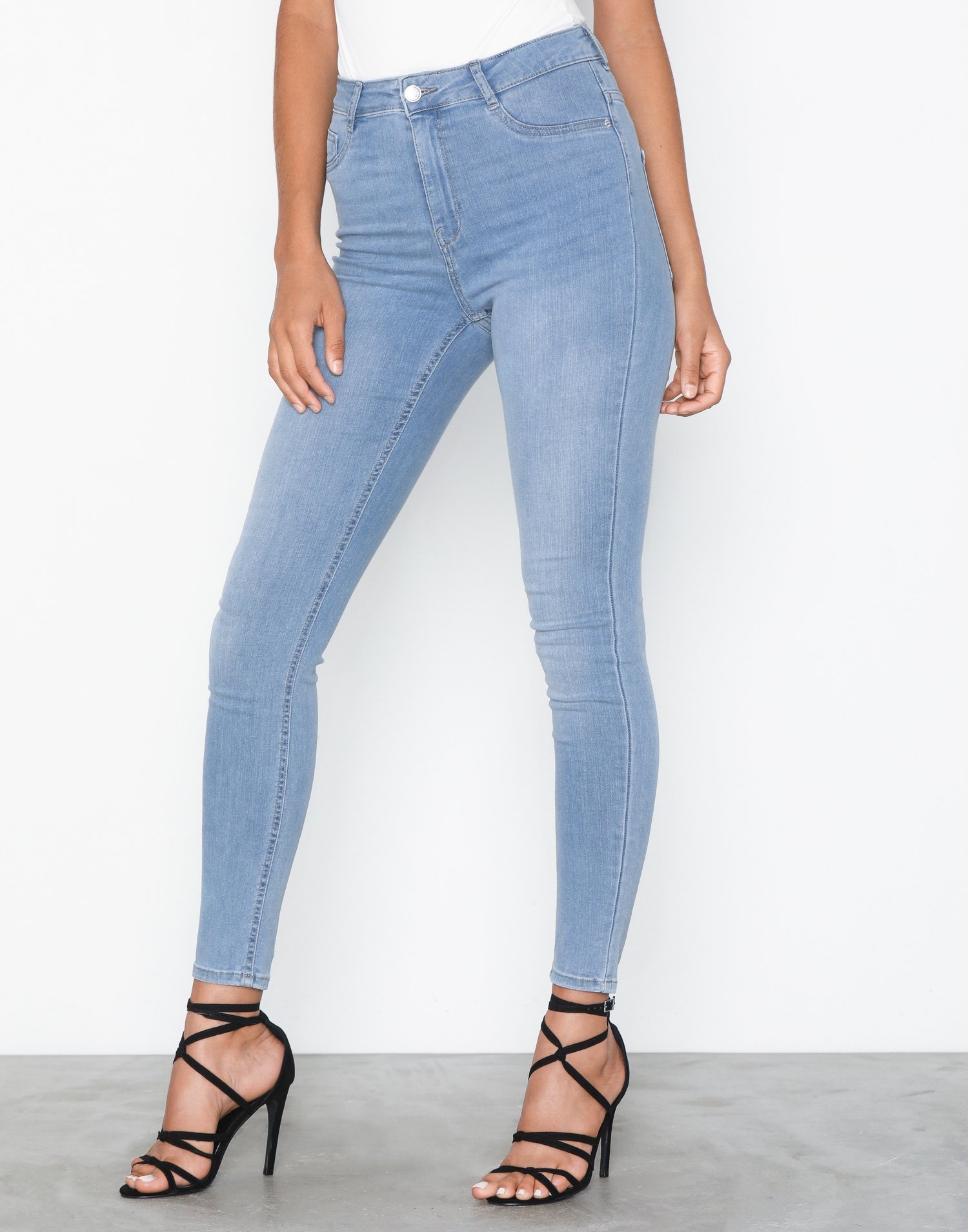 Gina Tricot Molly High Waist Jeans Skinny Ljus Blå