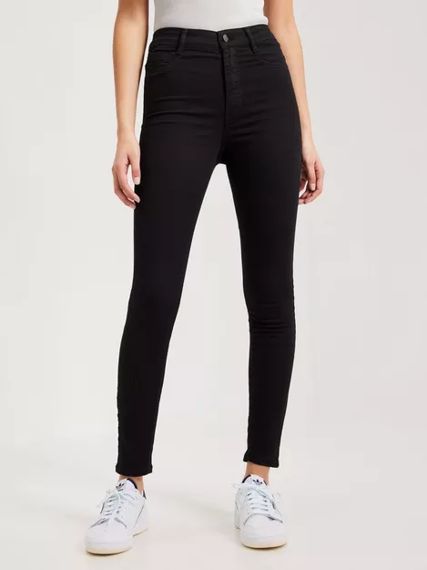 Køb Gina Tricot High Waist Jeans - Black | Nelly.com