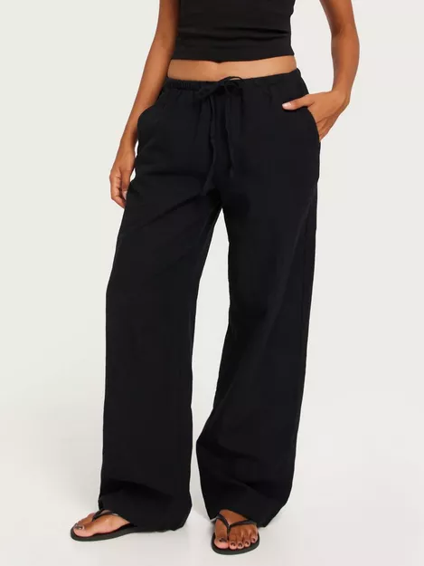 Linen trousers - Black - Women - Gina Tricot