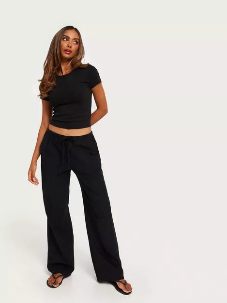 Linen trousers - Black - Women - Gina Tricot
