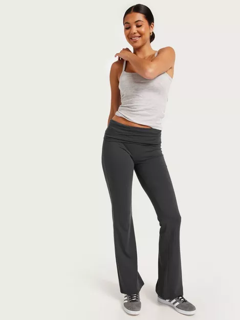 Buy Gina Tricot Soft Touch Folded Flare Trousers - Stone