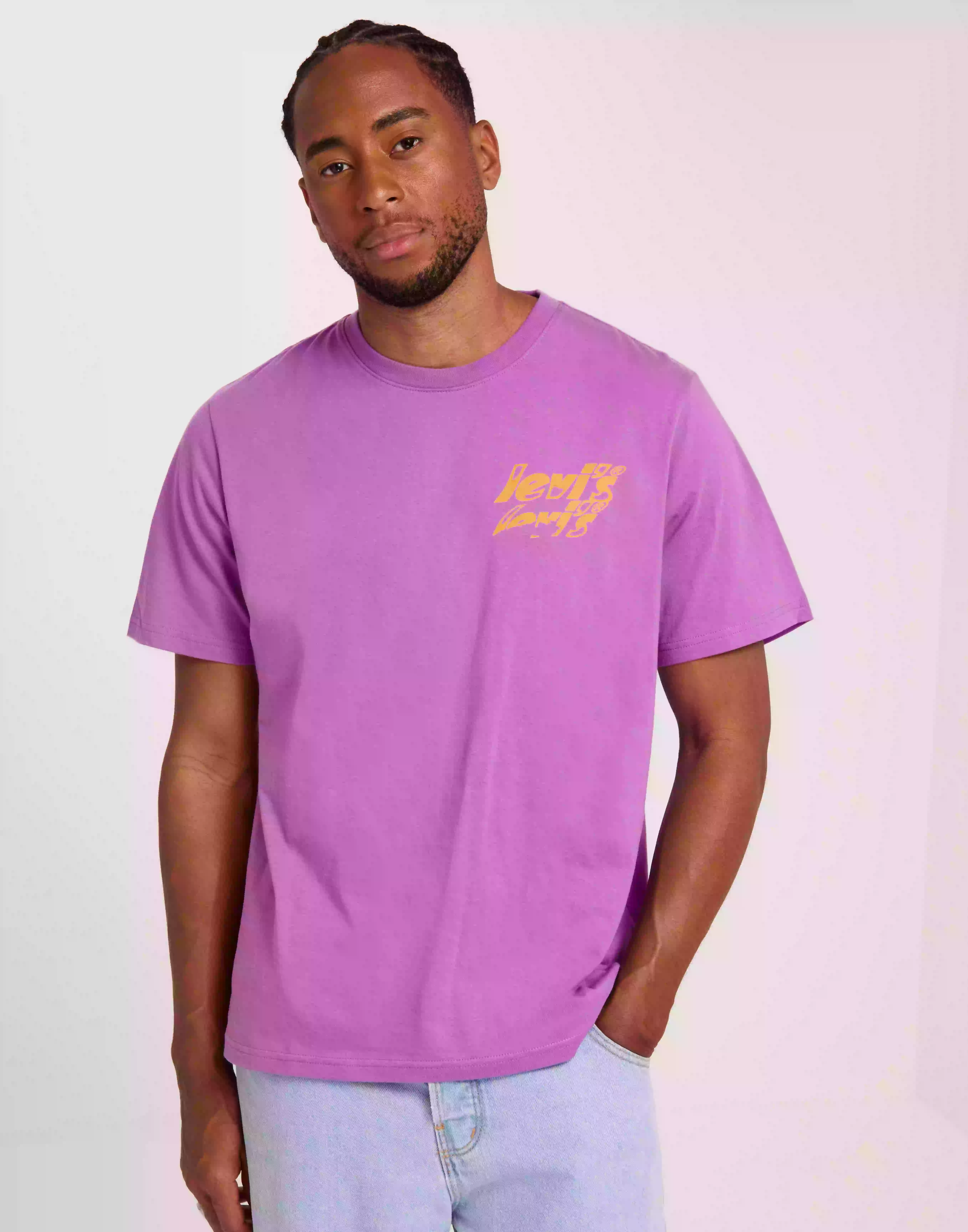 Levi's Ss Relaxed Fit Tee Poster Logo Printed t-shirts Purple