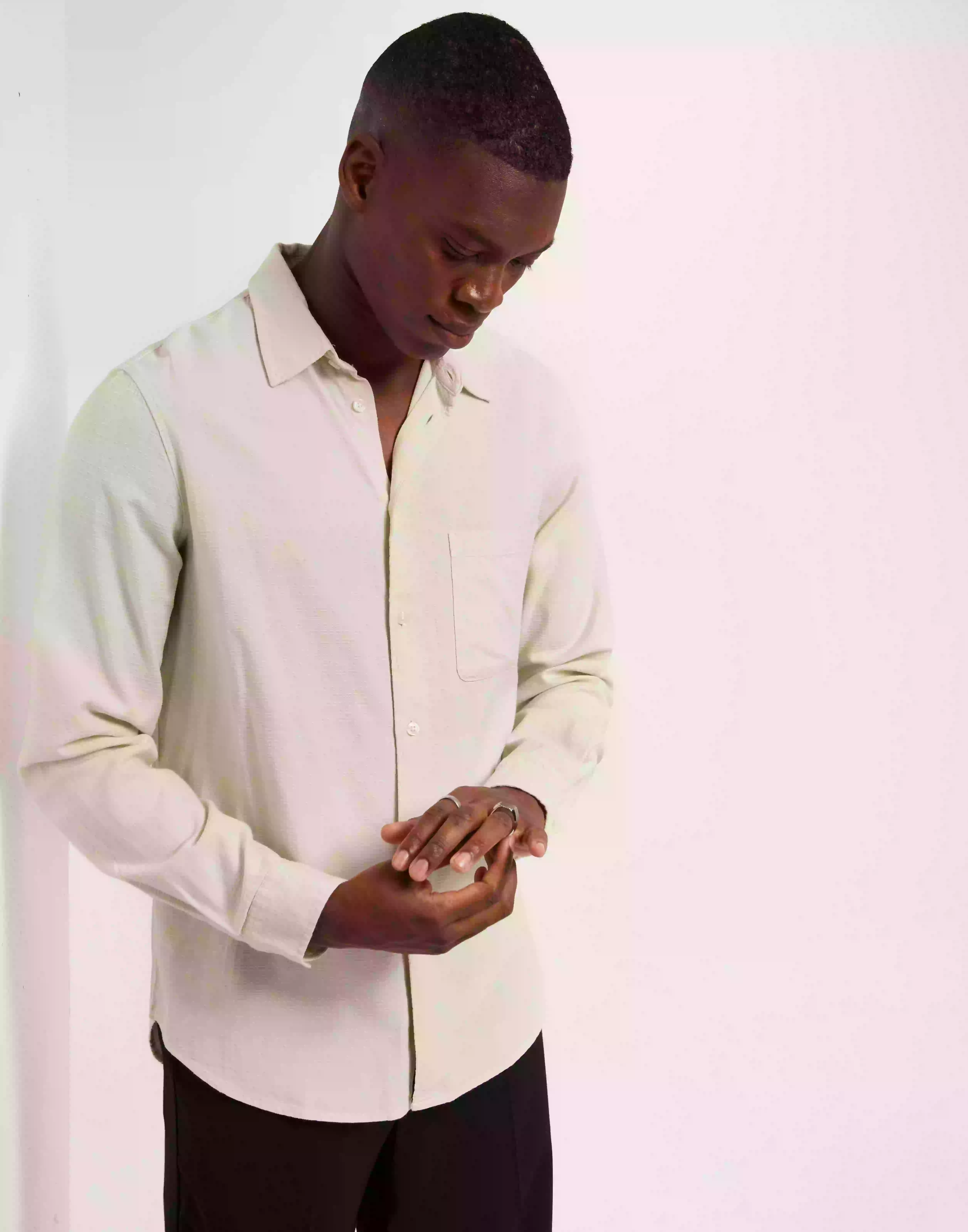 Samsøe Samsøe Liam FF shirt 14341 Enfärgade skjortor Cream