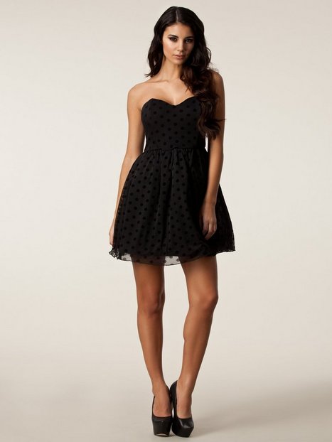Polka Dot Prom Dress - Rare London - Black - Party Dresses - Clothing ...