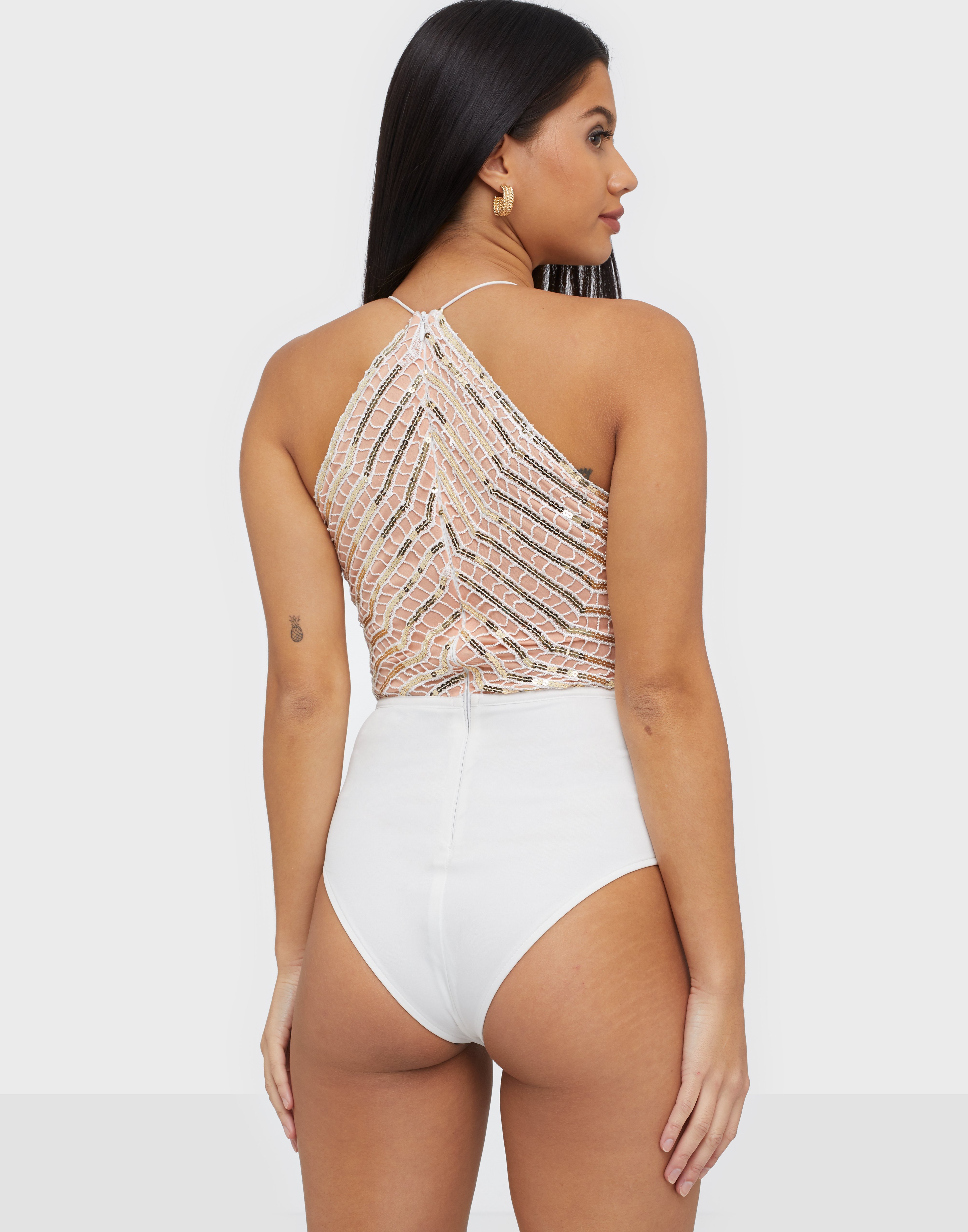 sequin plunge bodysuit