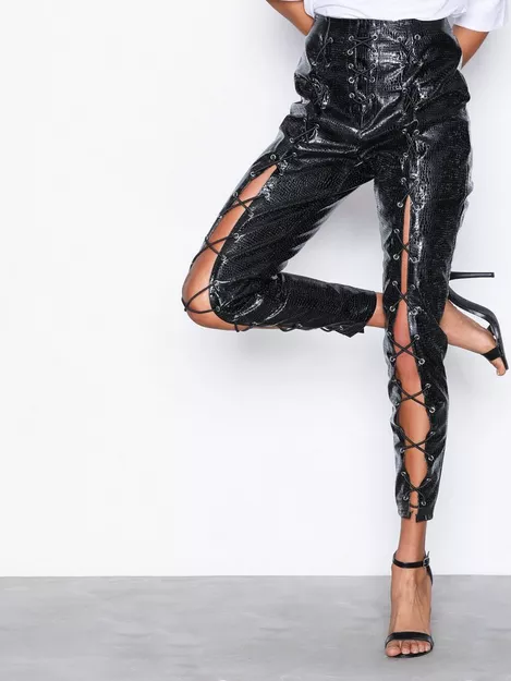 Buy Missguided Fanny Lyckman Faux Leather Trousers - Black