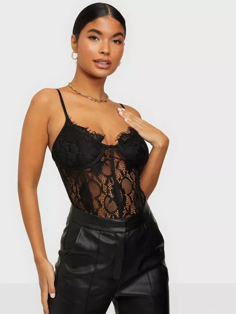 Buy Missguided Lace Strappy Body - Black