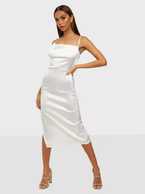 Femme Luxe Satin Dress White Nelly.com