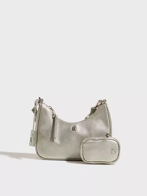 Steve Madden, Bags, Steve Madden Leather Bag Large Inside Grey In Color  Silver Accents Small Pouch
