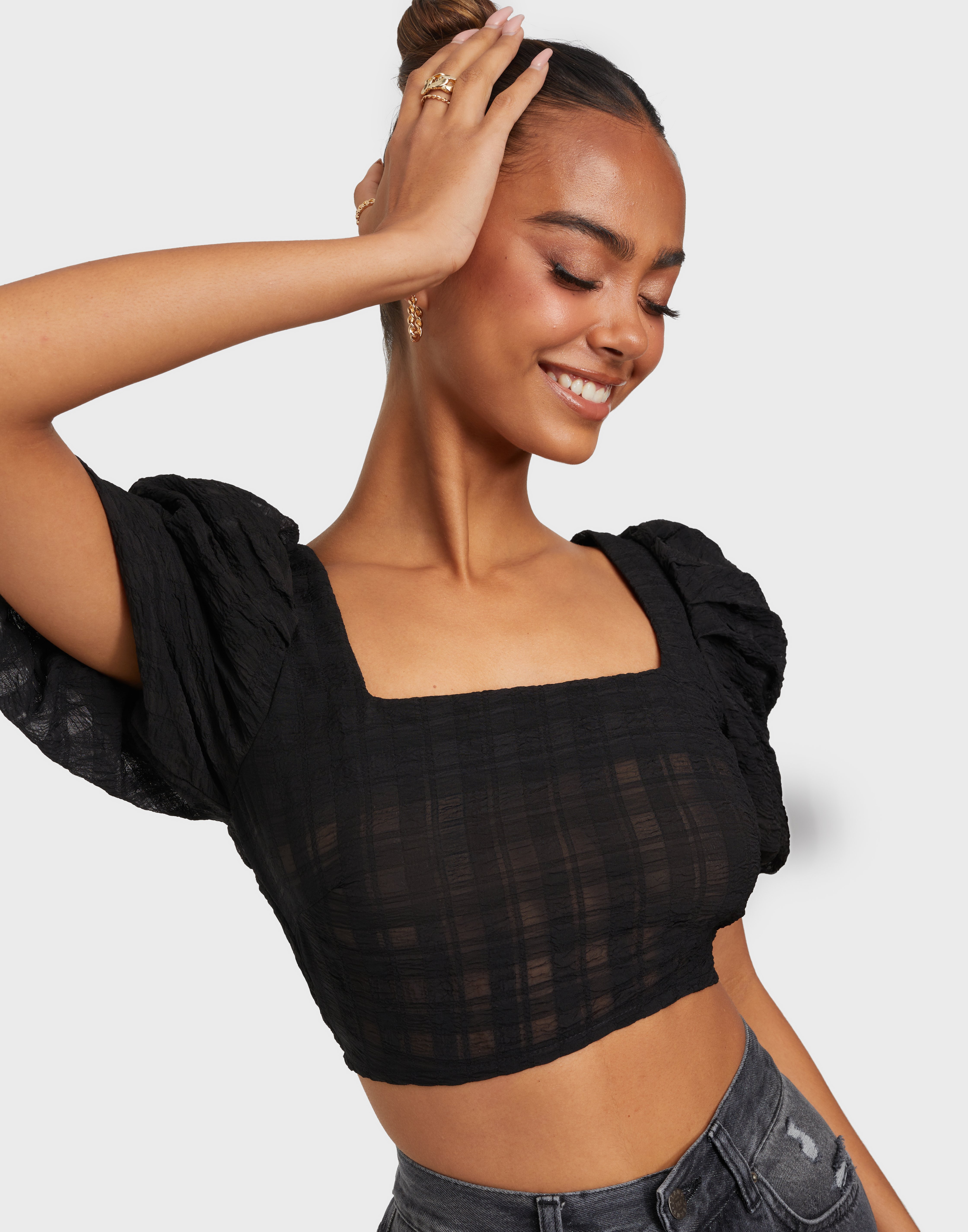 puff sleeve top missguided